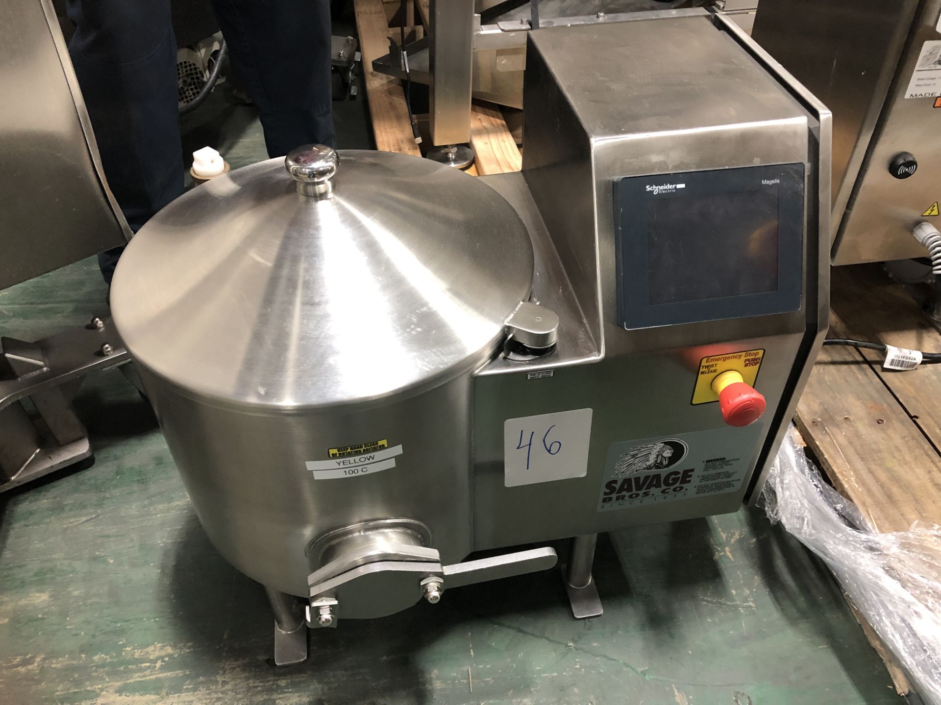 Savage 50-lb Stainless Steel Chocolate Melter, model 0934-40, jacketed and agitated, electrically