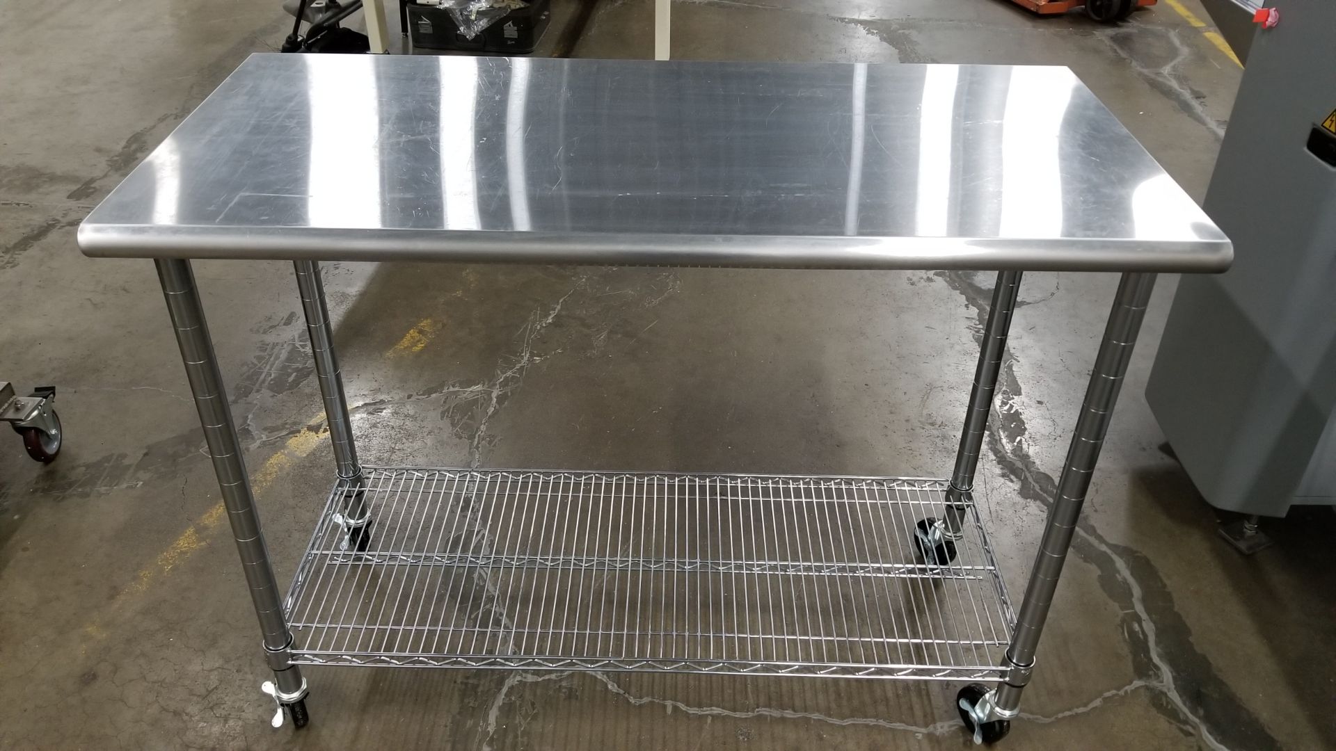 24" x 50" stainless steel table
