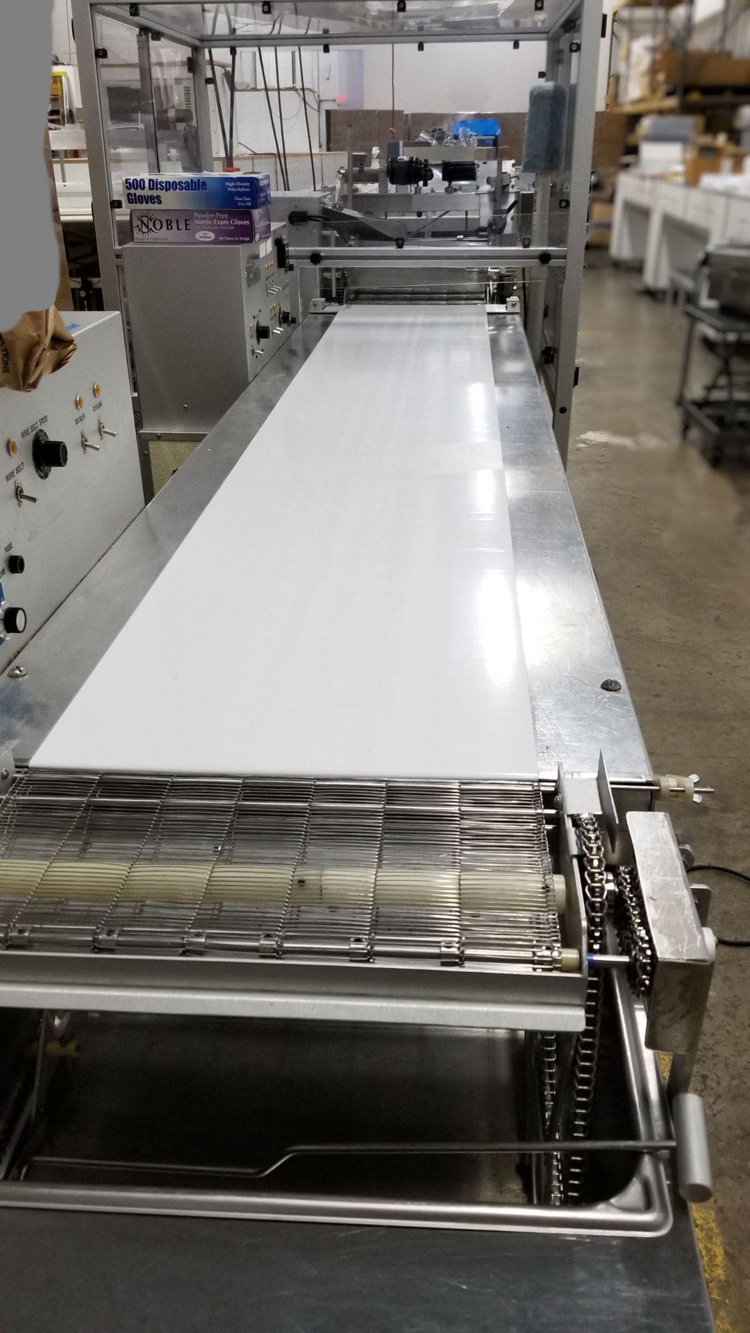Hilliard 16" Enrobing Line with pre-bottomer, 8-ft Cold plate conveyor with AC unit, Enrober with - Image 7 of 9