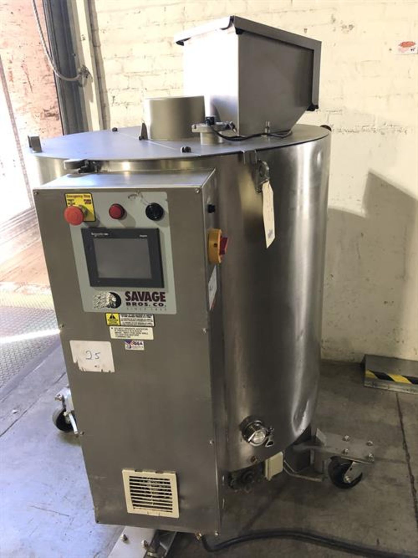 Savage 1250-lb Stainless Steel Chocolate Melter - model 0974-46-500, with PLC touchscreen controls -