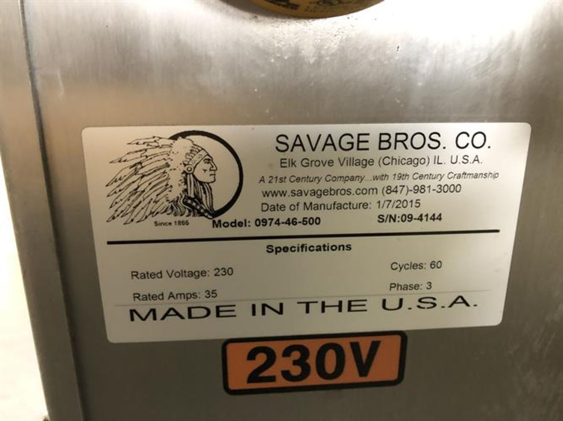 Savage 1250-lb Stainless Steel Chocolate Melter - model 0974-46-500, with PLC touchscreen controls - - Image 10 of 10