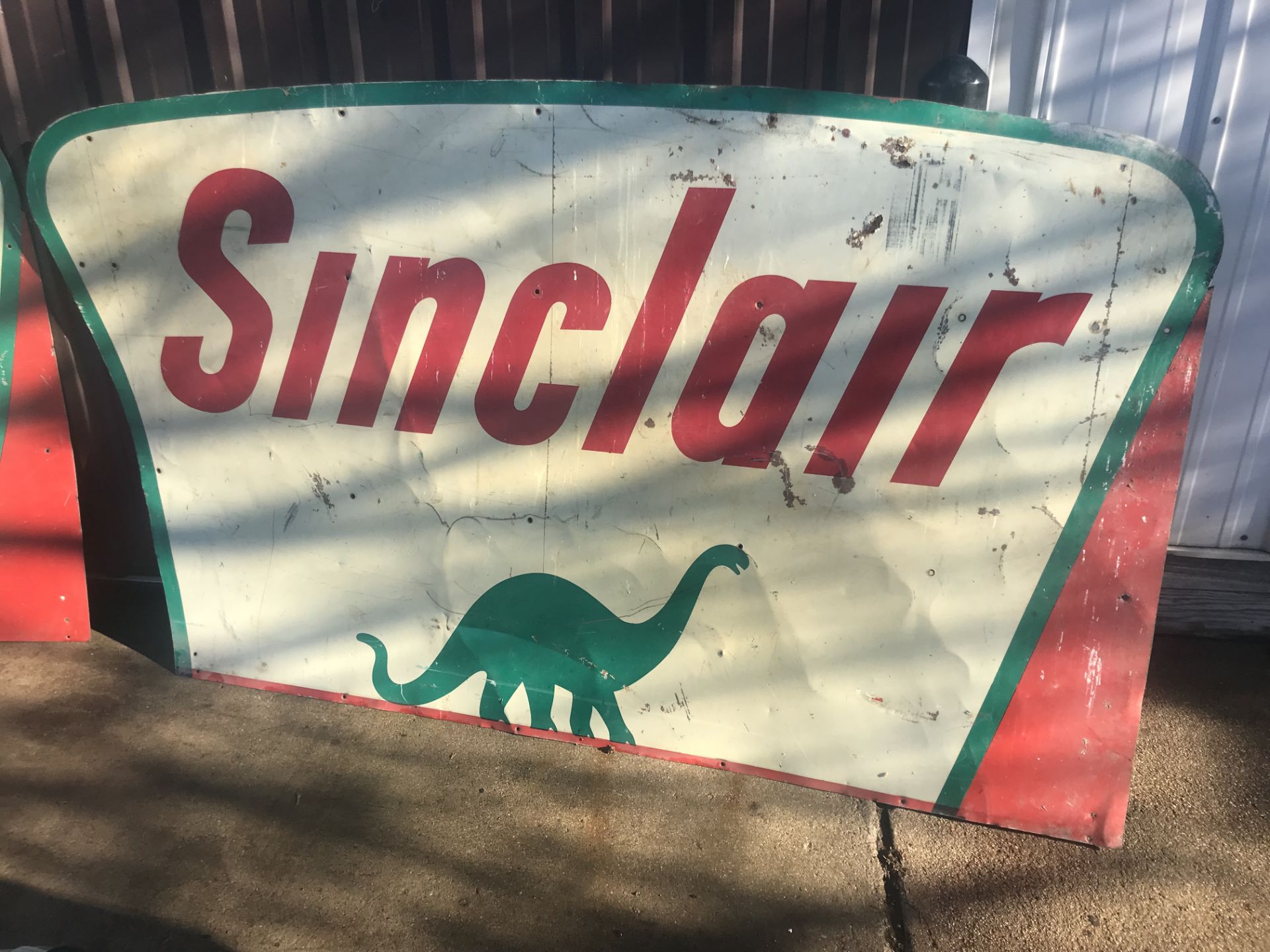 Pair 1960’s Lg. Metal Sinclair Signs (as is)