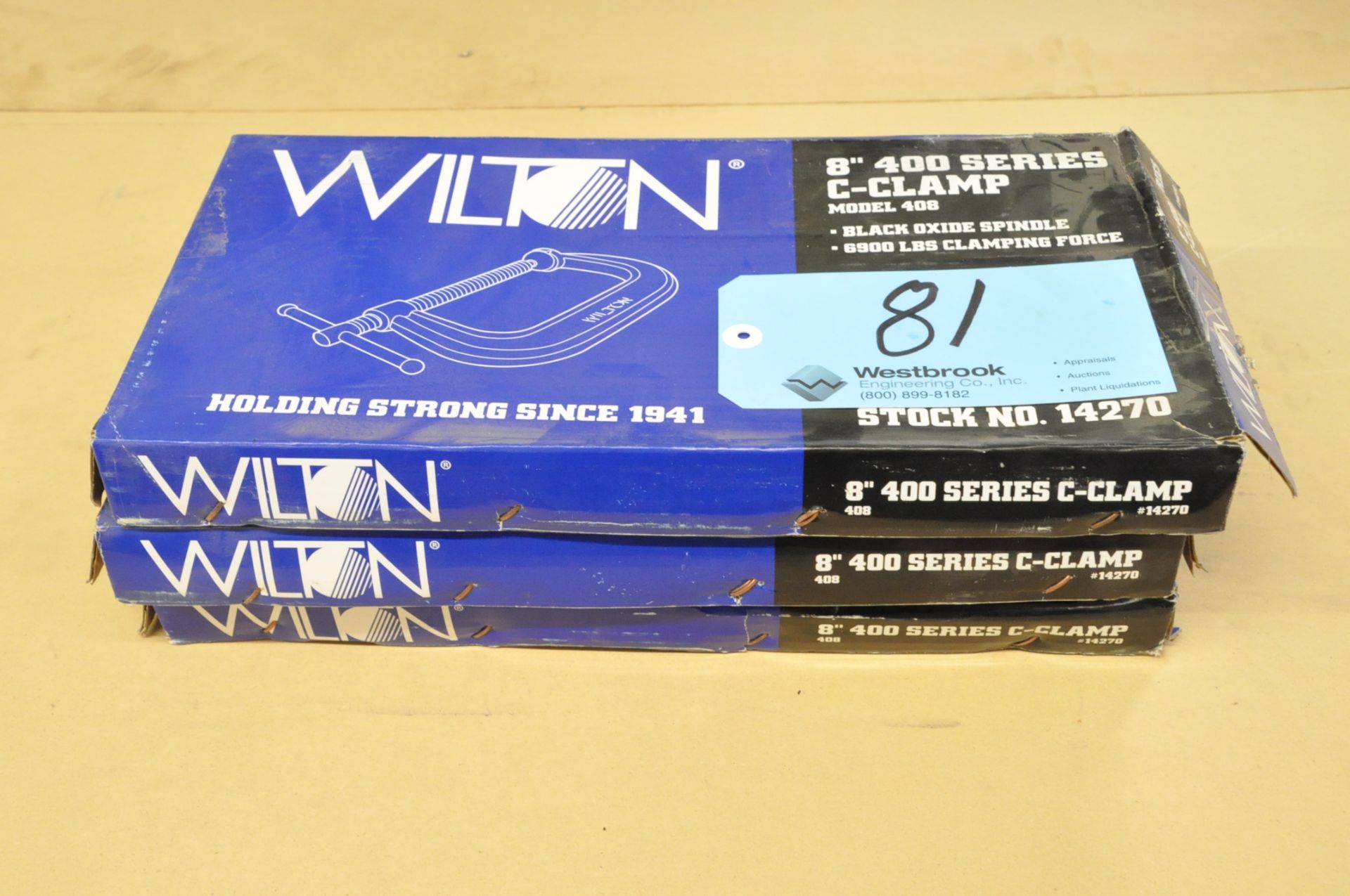 Lot-(2) Wilton No. 408, 8" C-Clamps, (Packaged)