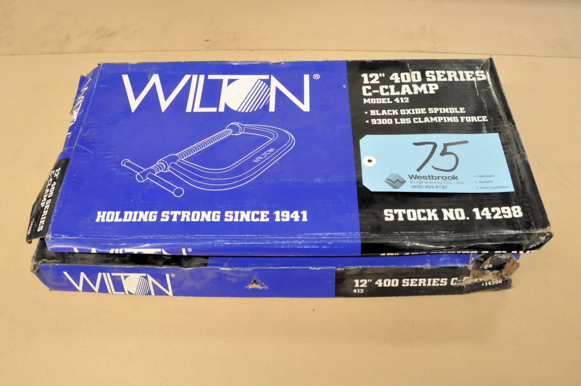 Lot-(2) Wilton No. 412, 12" C-Clamps, (Packaged)