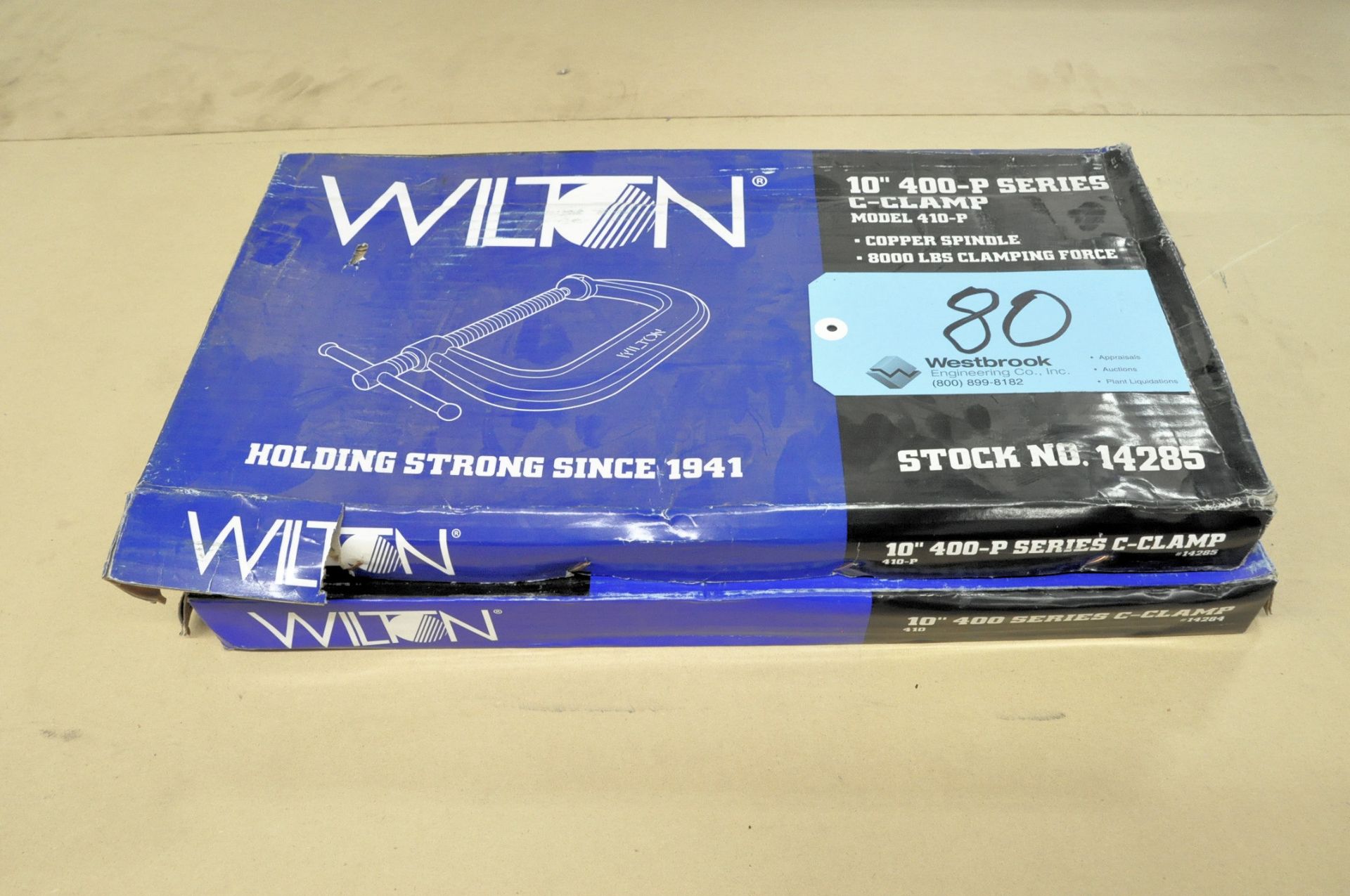 Lot-(1) Wilton No. 410 and (1) No. 410-P, 10" C-Clamps, (Packaged)