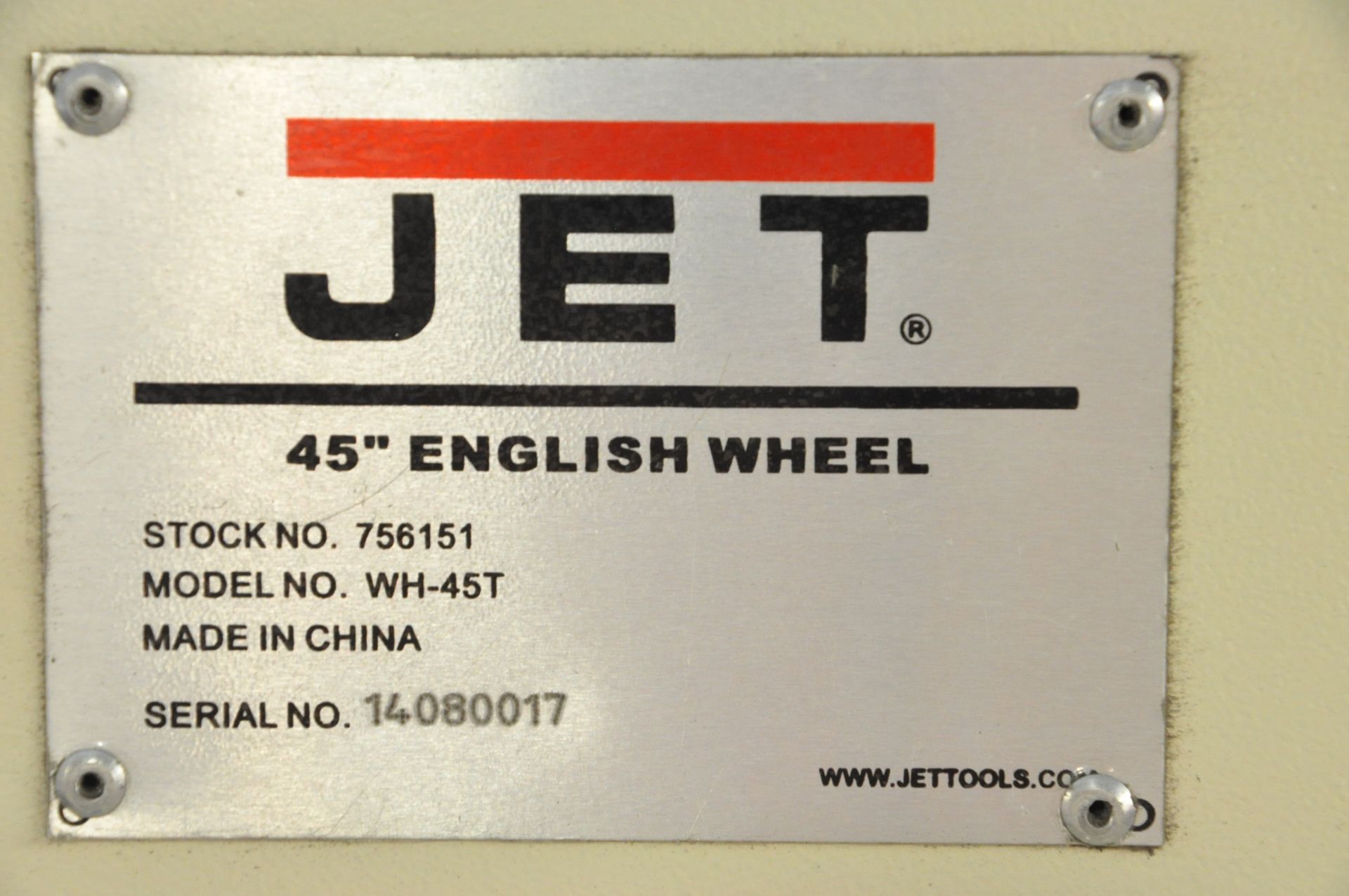 Jet WH-45T, 45" English Wheel, S/n 14080017, 16-GA. Mild Steel Capacity, 45" Throat, Tooling - Image 5 of 5