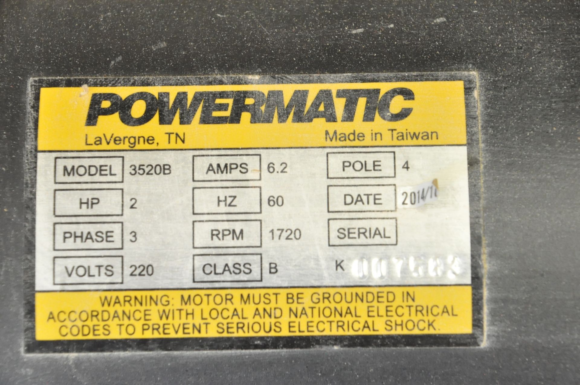 Powermatic Model 3520B, 35" x 20" Woodturning Lathe, 2-HP, 1720 RPM, 3-PH - Image 5 of 5