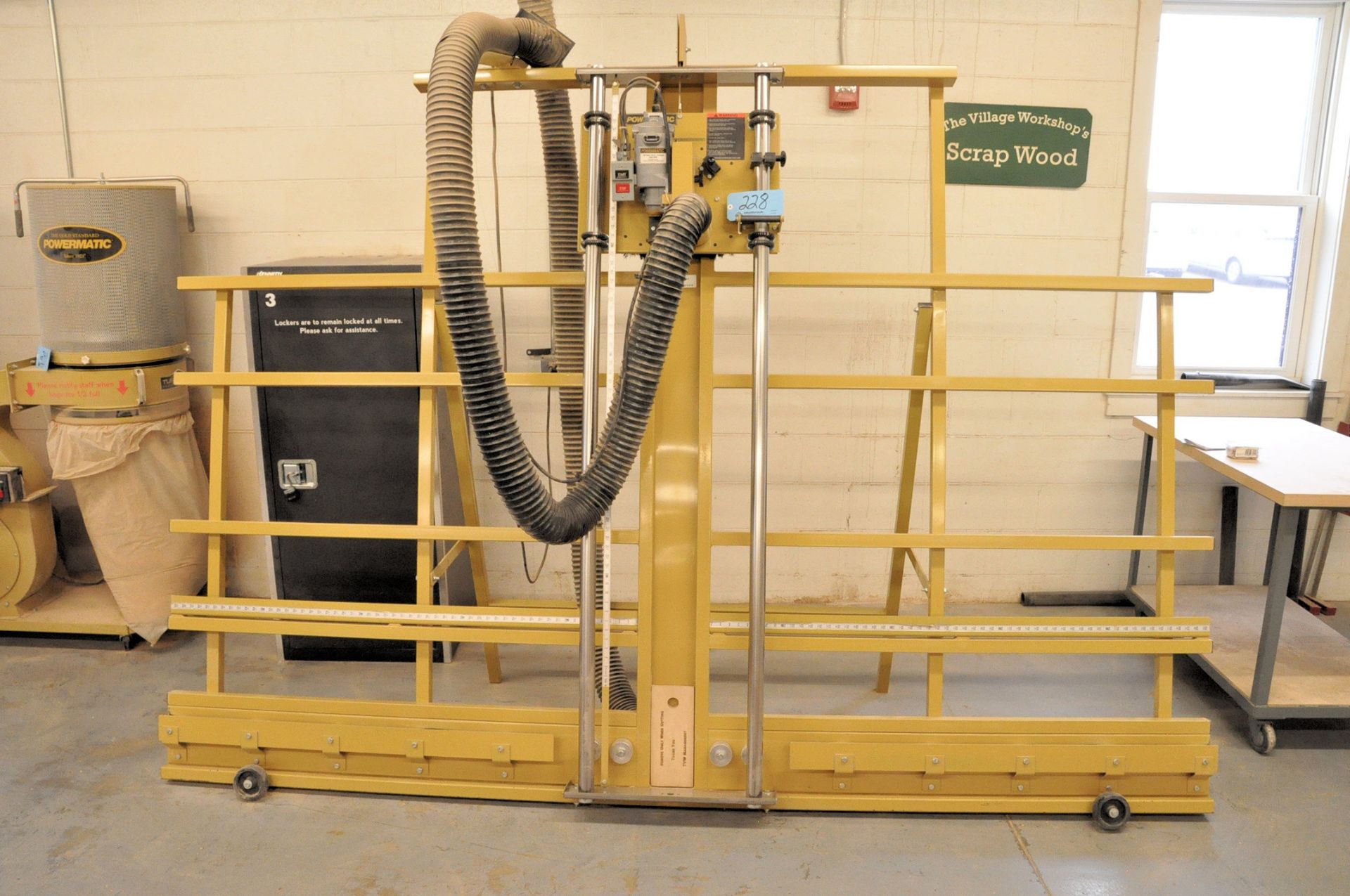 Powermatic Model 511, Vertical Panel Saw, S/n 0825201415, 3-HP, with Flex Hose Exhaust Connection