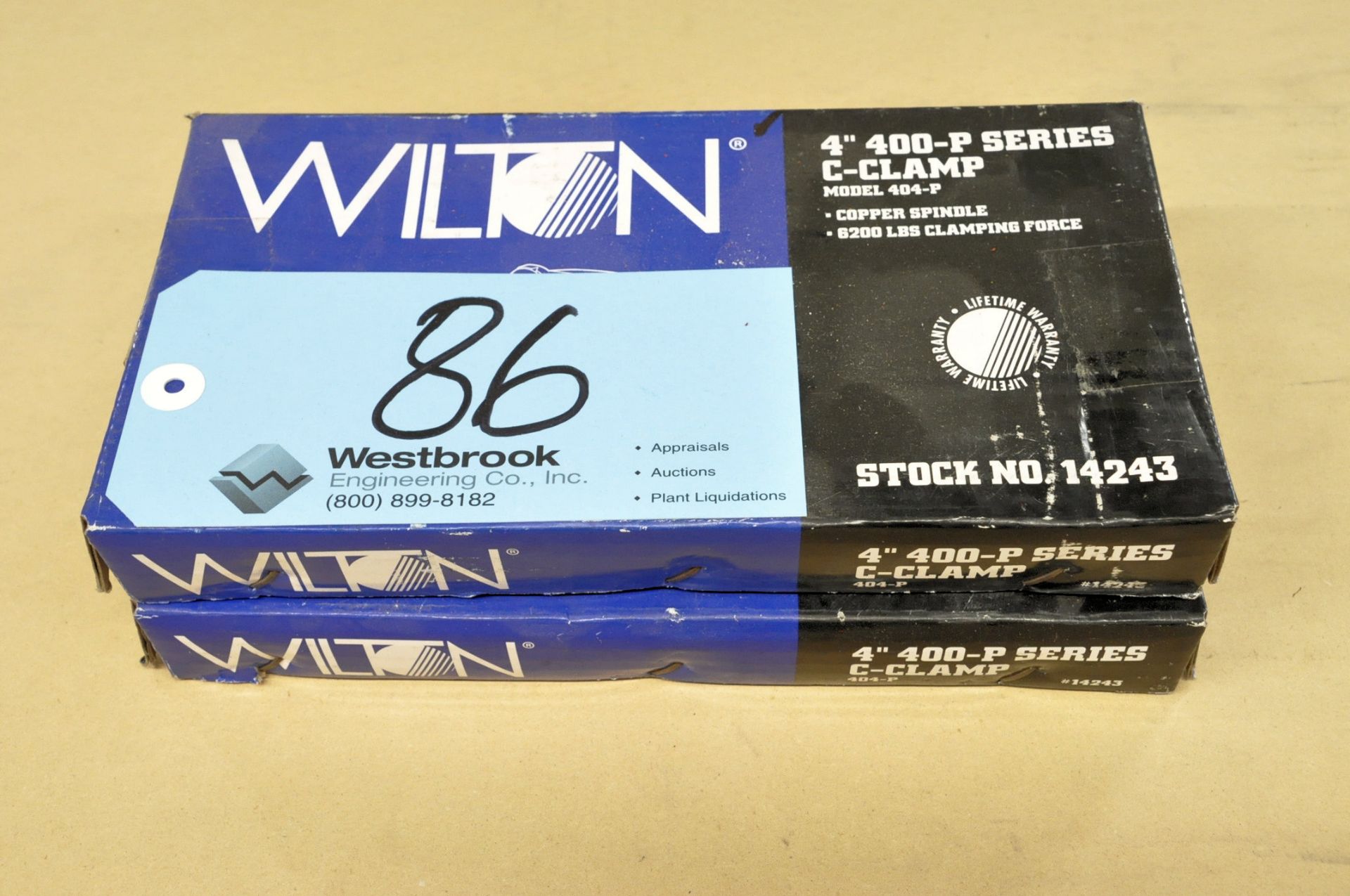 Lot-(2) Wilton No. 404-P, 4" C-Clamps, (Packaged)