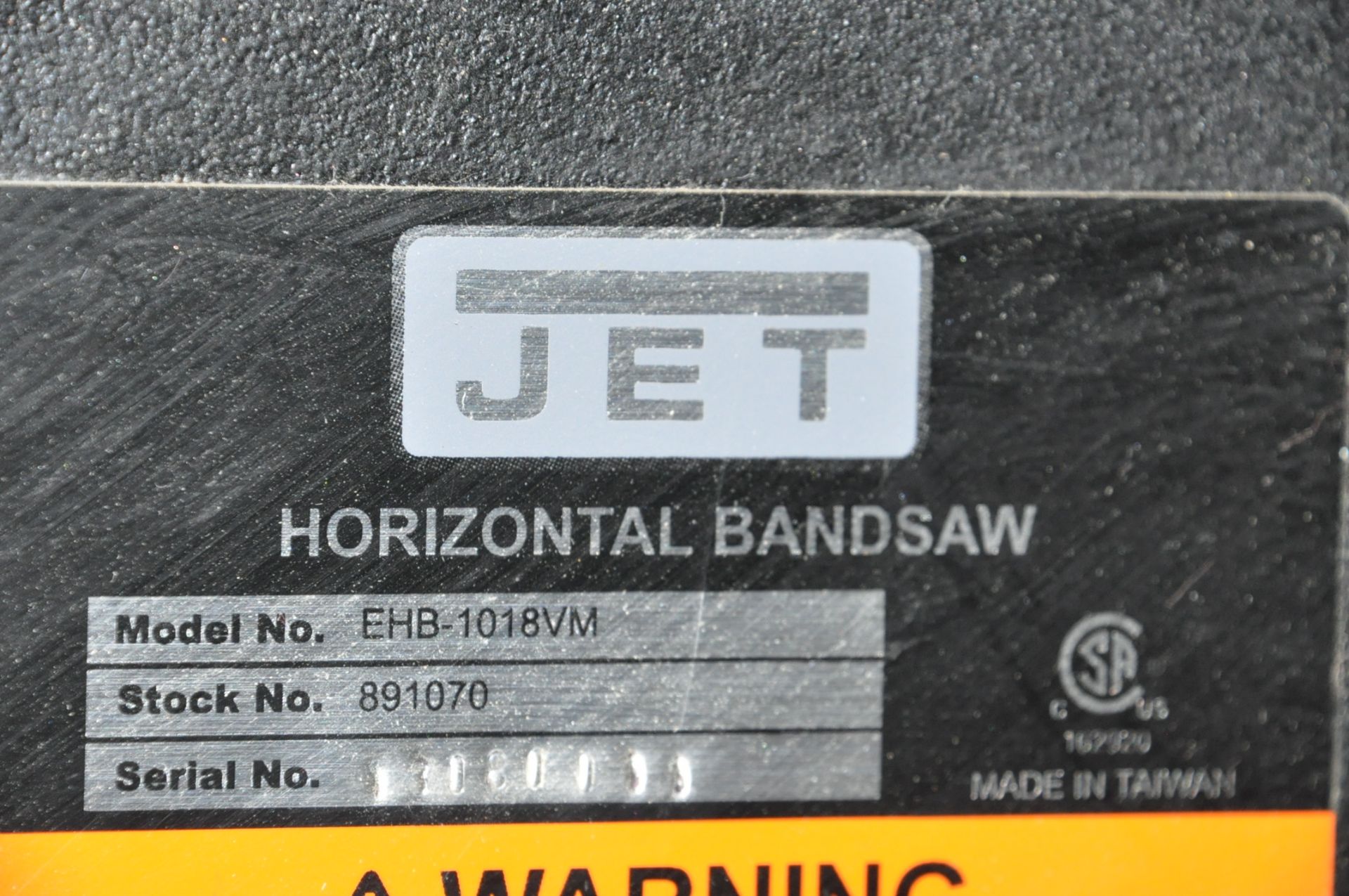Jet EHB-1018VM, Horizontal Metal Cutting Band Saw, S/n 13081111 - Image 4 of 5