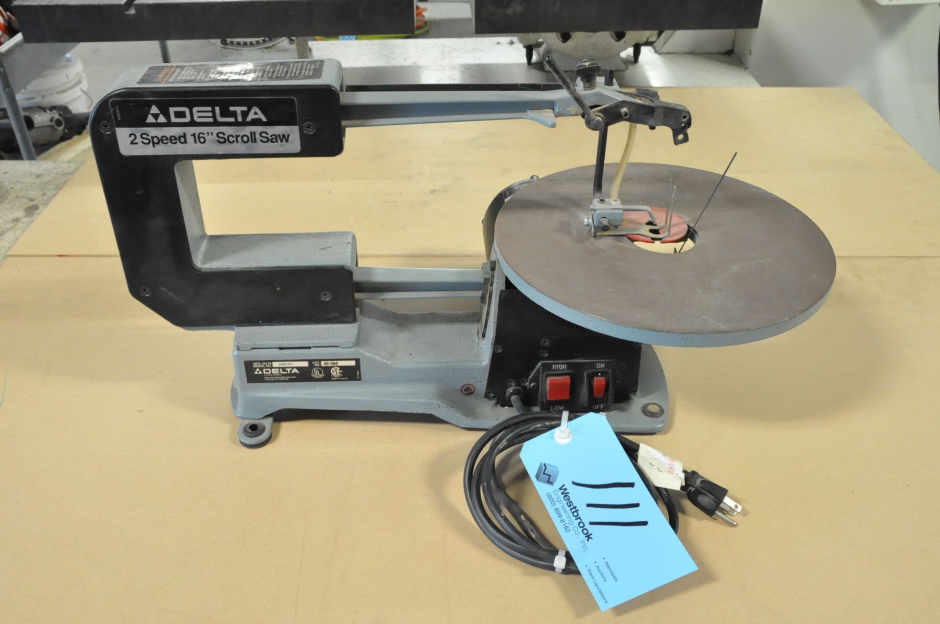 Delta Cat. No. 40-560, 16" Bench Top Scroll Saw, 2-Speed,