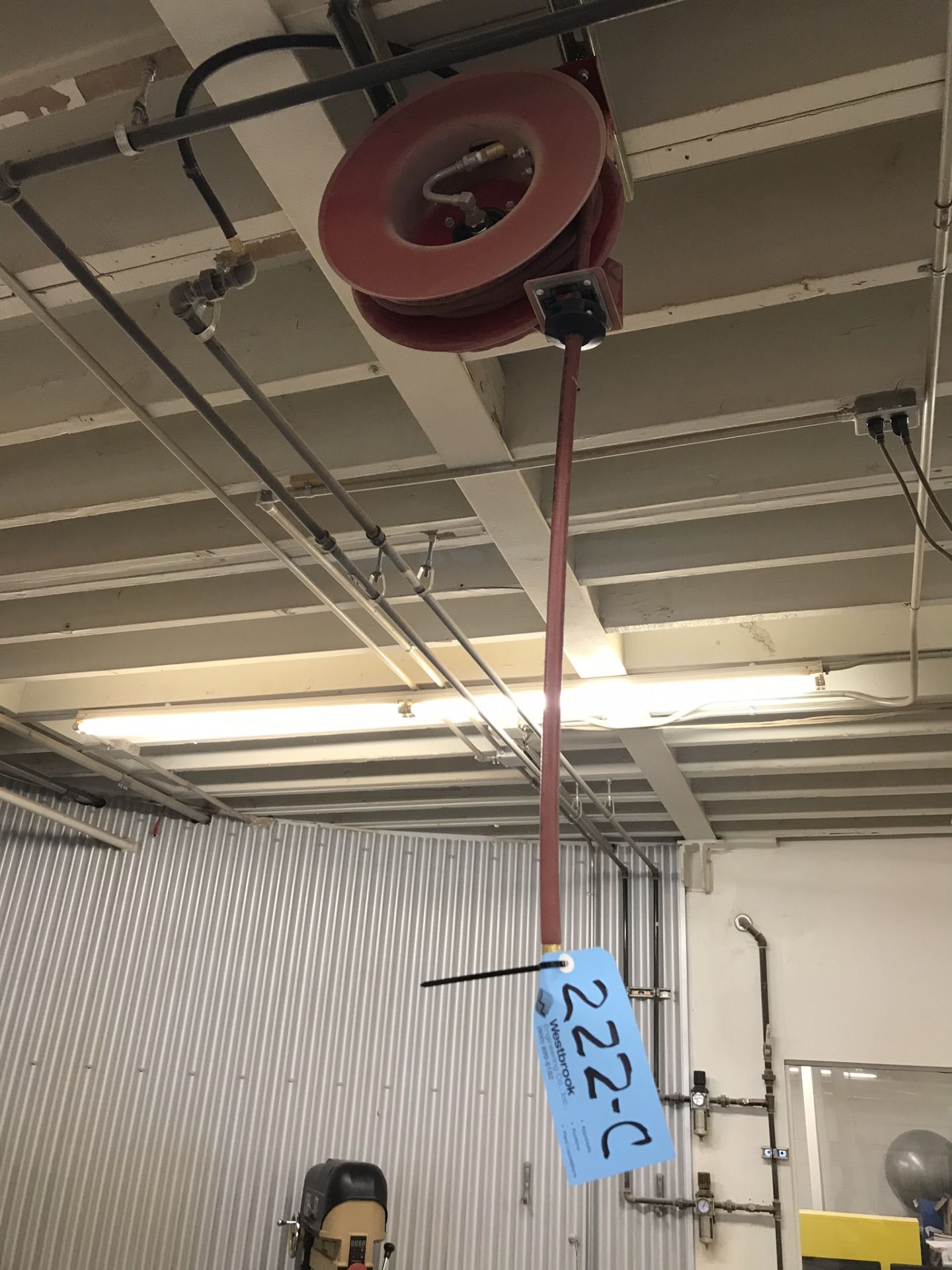 Hose Reel on Ceiling in Wood Shop (Must Remove)