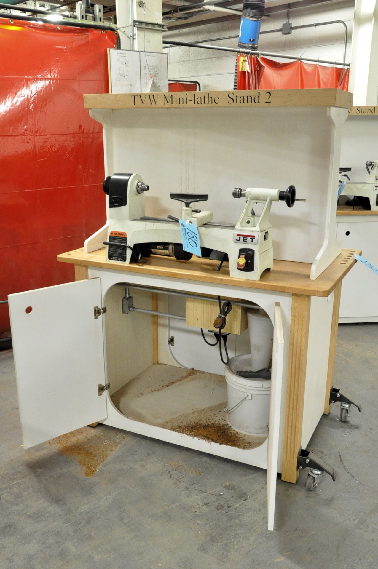 Portable TVW Mini-Lathe Cabinet, with Down Draft Dust Collector, (Wood Lathes Not Included)