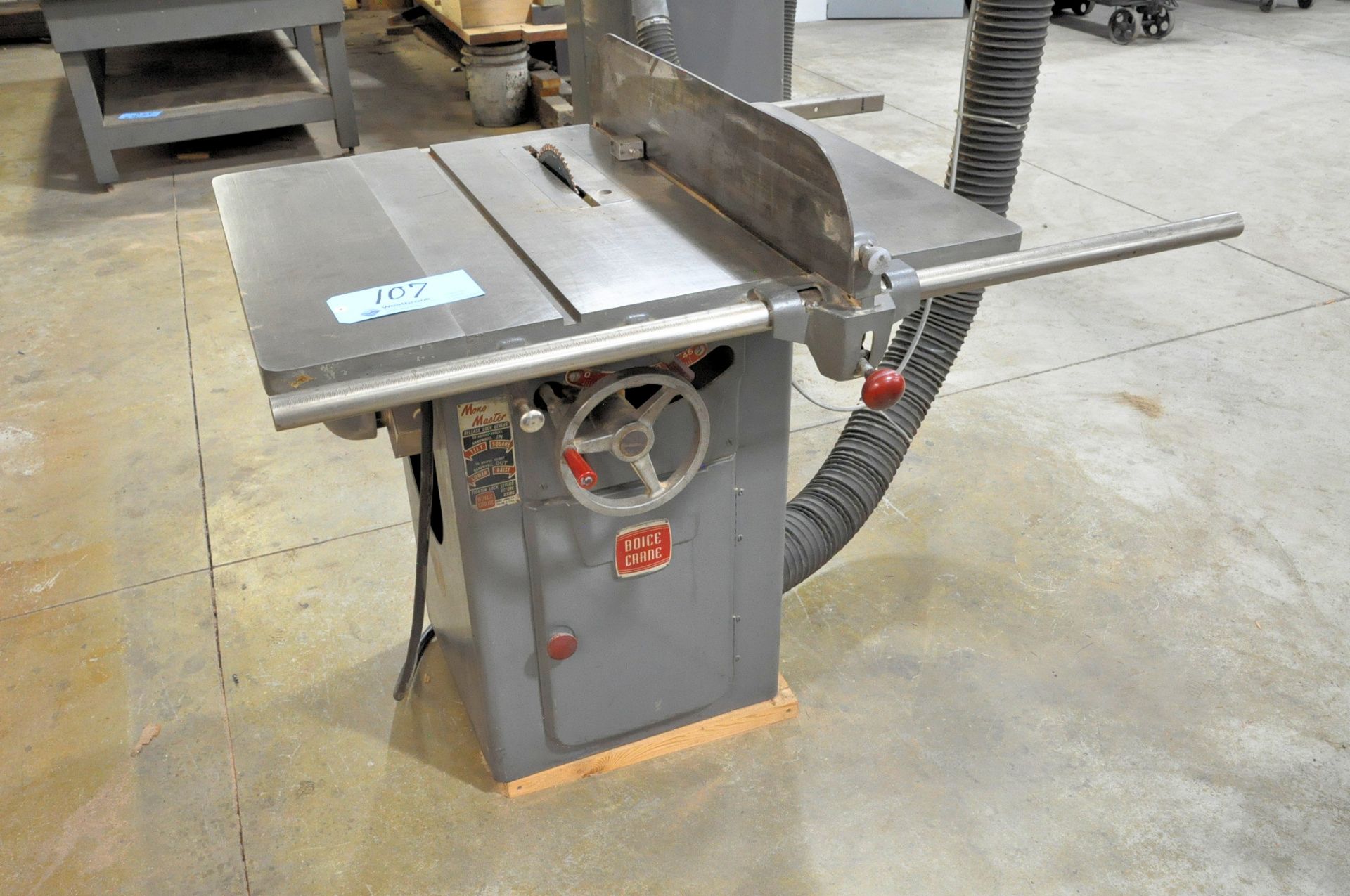 BOICE-CRANE MONO MASTER 10" Table Saw, S/N 811, with