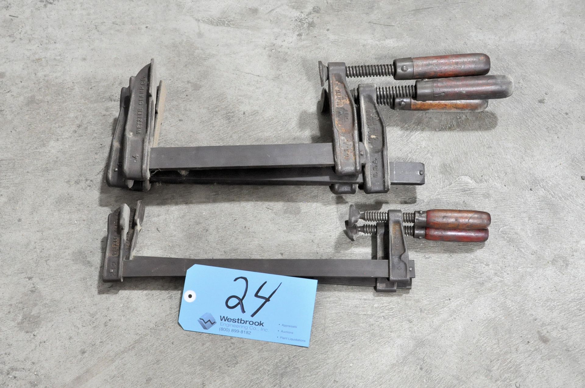 Lot-(4) 12" Bar Clamps with (1) 9" Bar Clamp in (2) Stacks