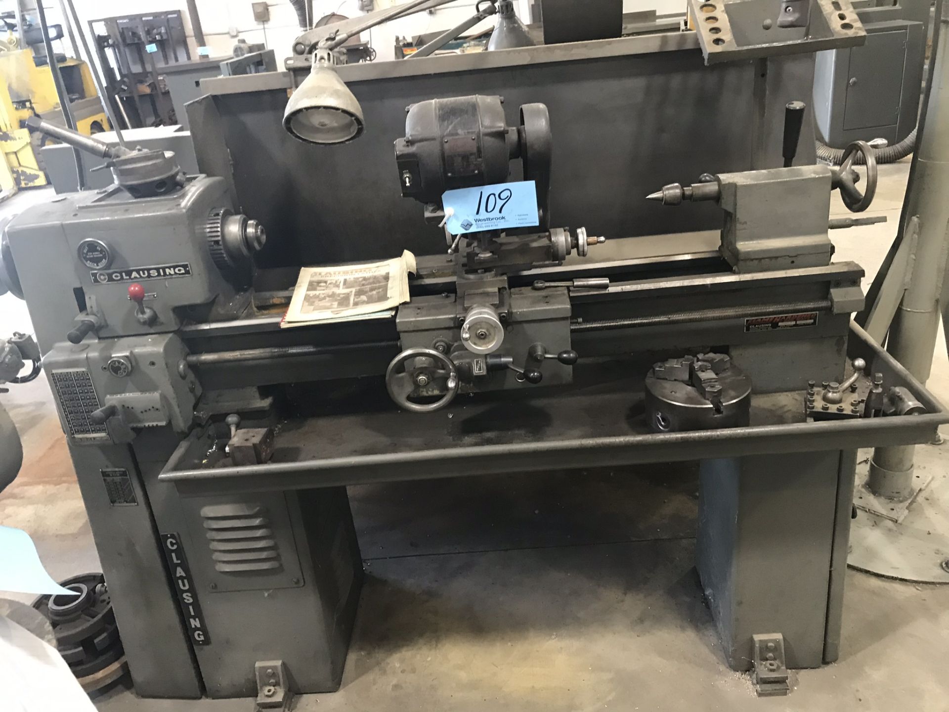 CLAUSING MODEL 5938, 12" Step-Drive Lathe, S/N 53042,