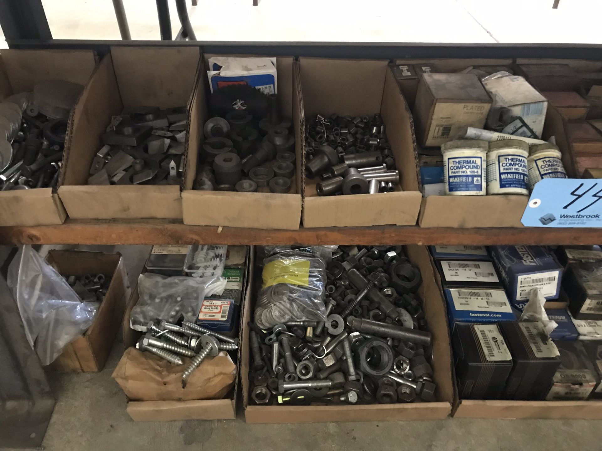 Lot-Assorted Hardware in (11) Boxes and (2) Bin Cabinets Under