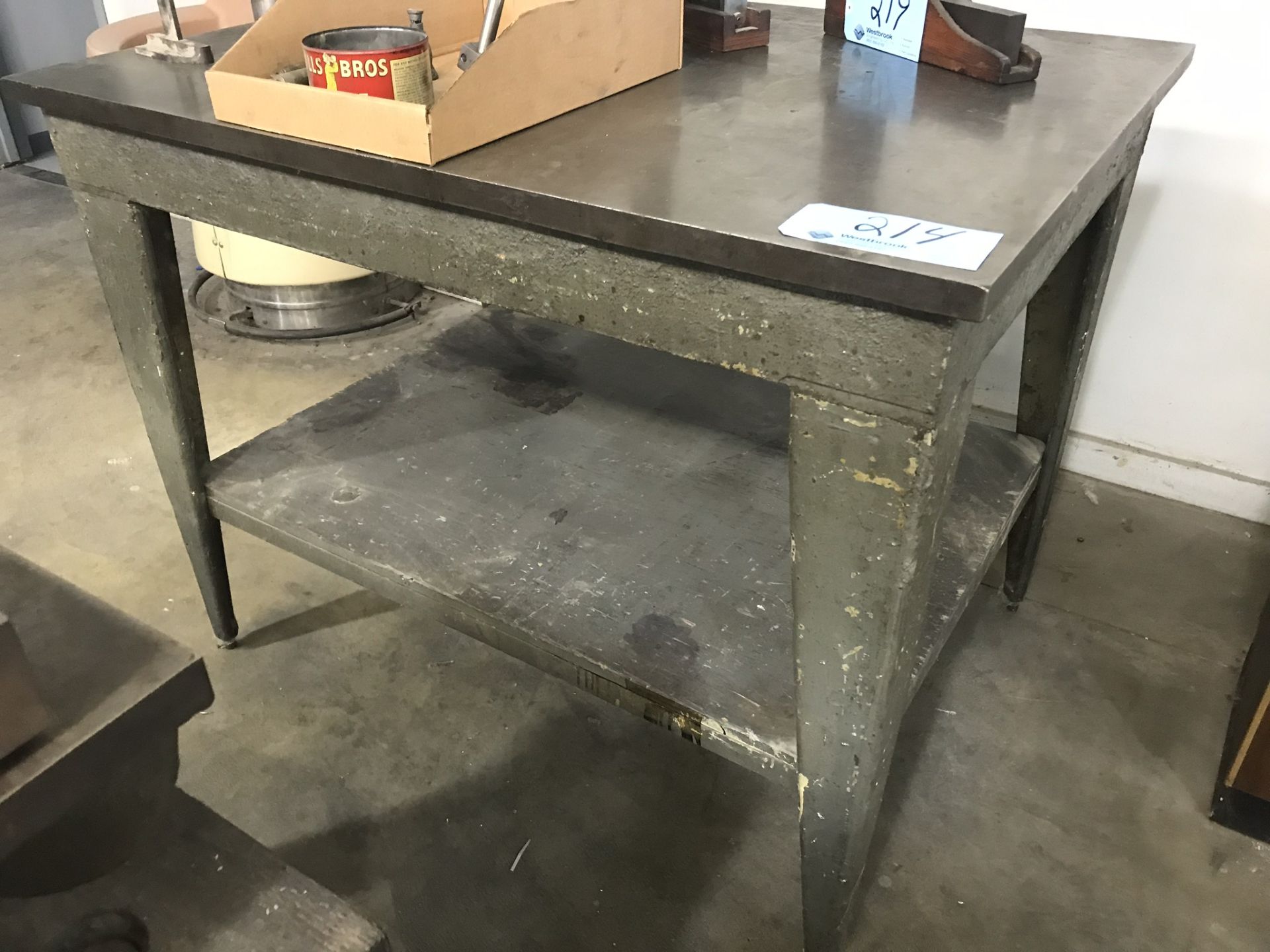 48"W x 36"L x 1-1/4" Thick Steel Surface Table