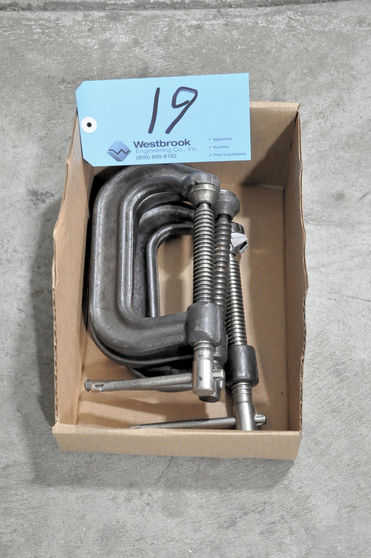 Lot-(3) 4" C-Clamps in (1) Box