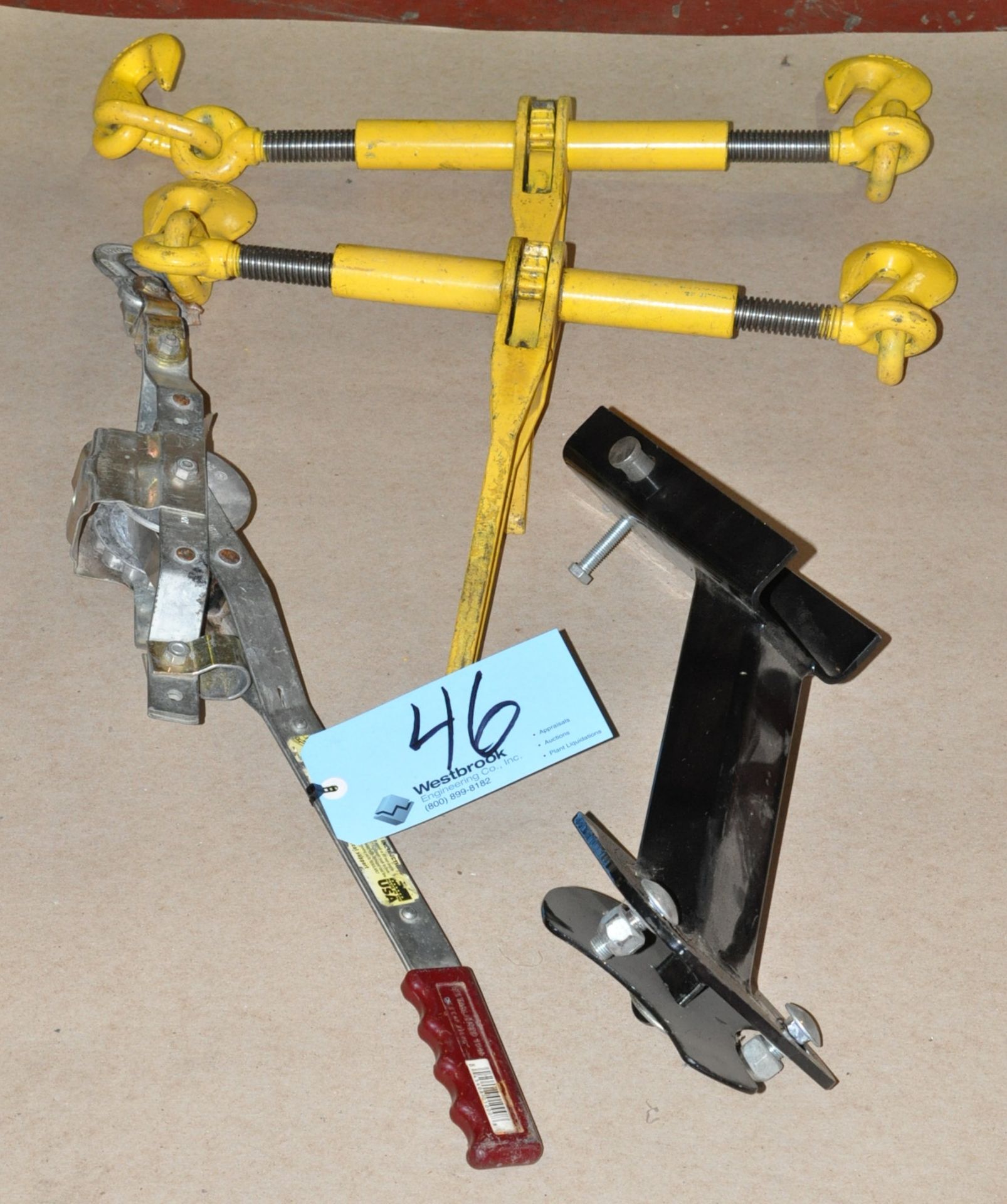 Lot-(1) Com-A-Long, (2) Ratcheting Chain Binders and (1) Fixture