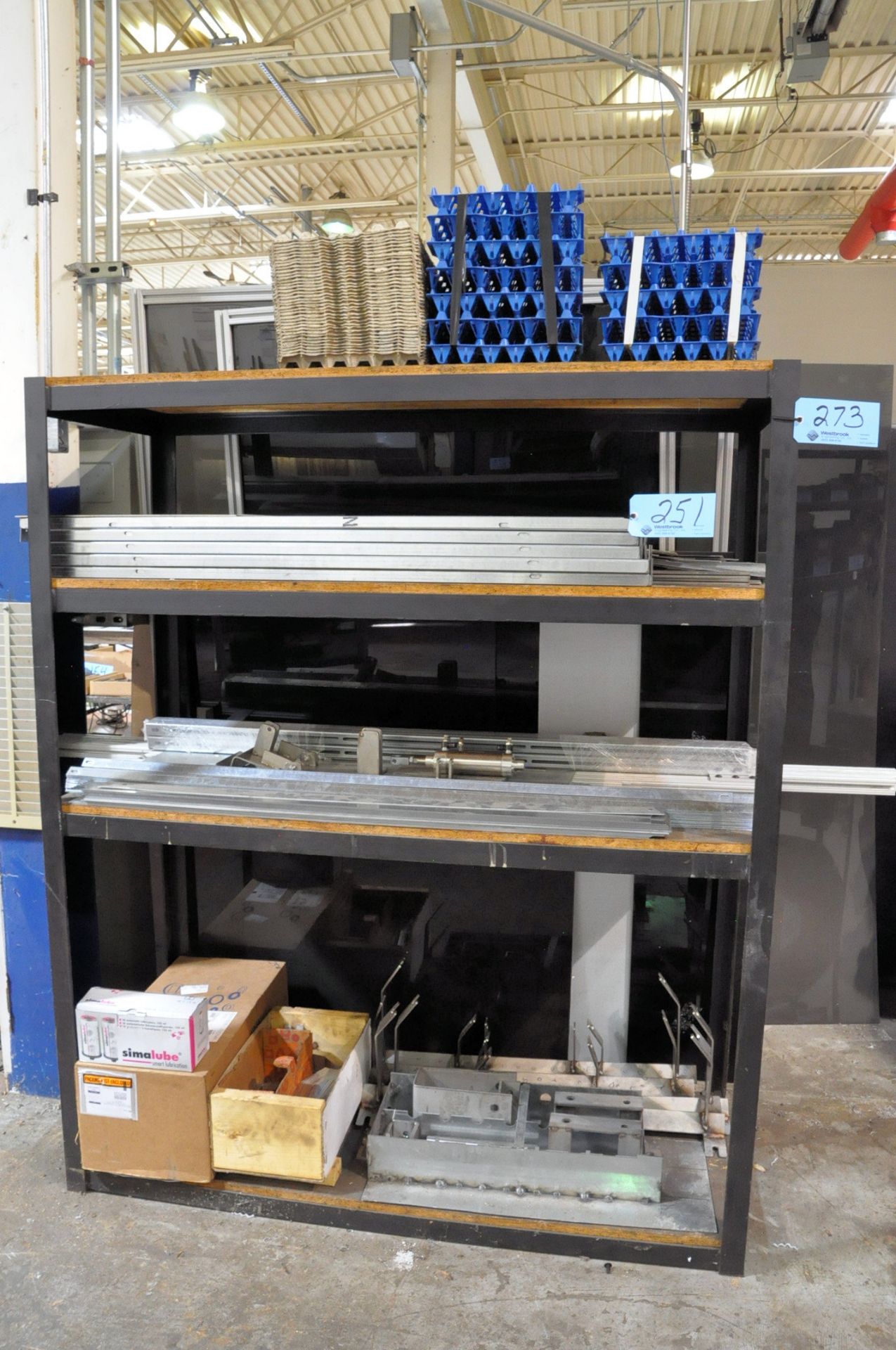 Lot-Metal Product Components on (1) Shelving Unit, (Shelving Not Included)