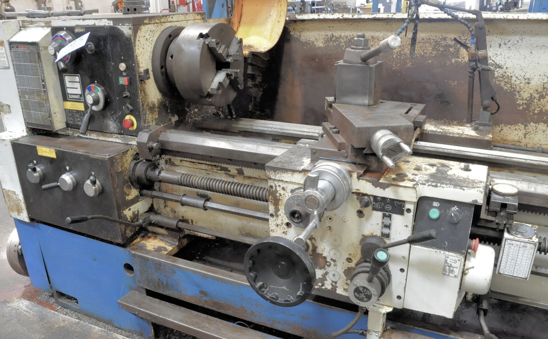 Summit Model 20X120 B, 20" x 120" Geared Head Engine Lathe,12" 4-Jaw Chuck, 4" Hole Through Spindle - Image 3 of 8