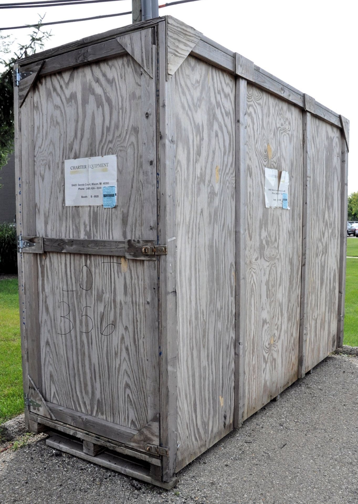 Lot-Wood Shipping Container with Lumber Contents, (Outside)