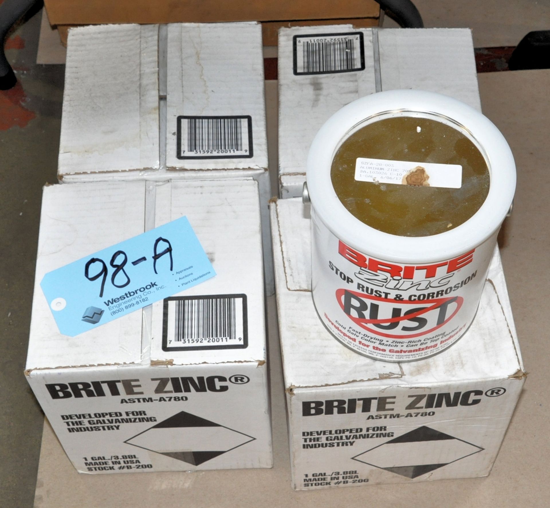 Lot-4 Gallons Brite Zinc B-200, Stop Rust & Corrosion Coating
