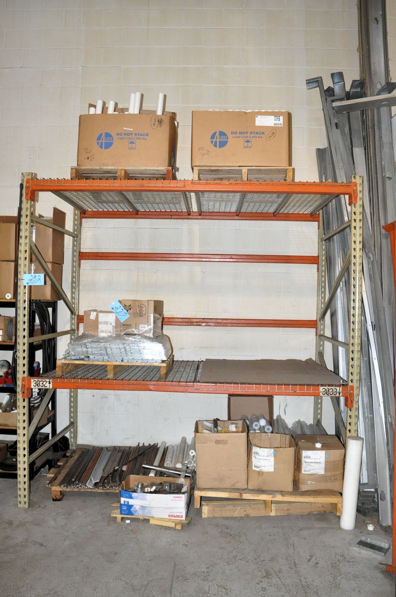 Section 90" x 48" x 96"H Pallet Racking, (Contents Not Included),