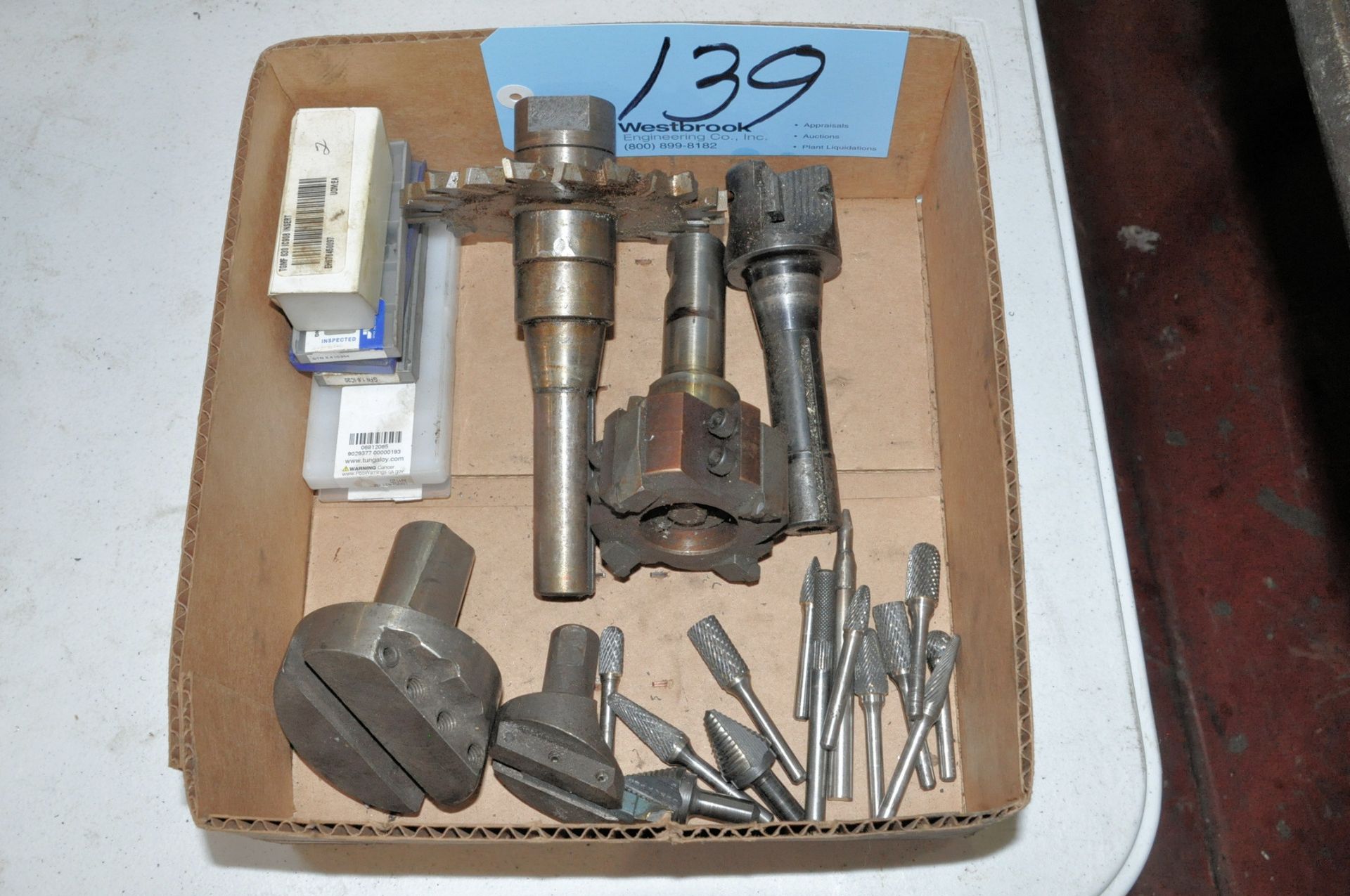 Lot-R8 Holders, Deburs, Carbide Inserts and Fly Cutter in (1) Box