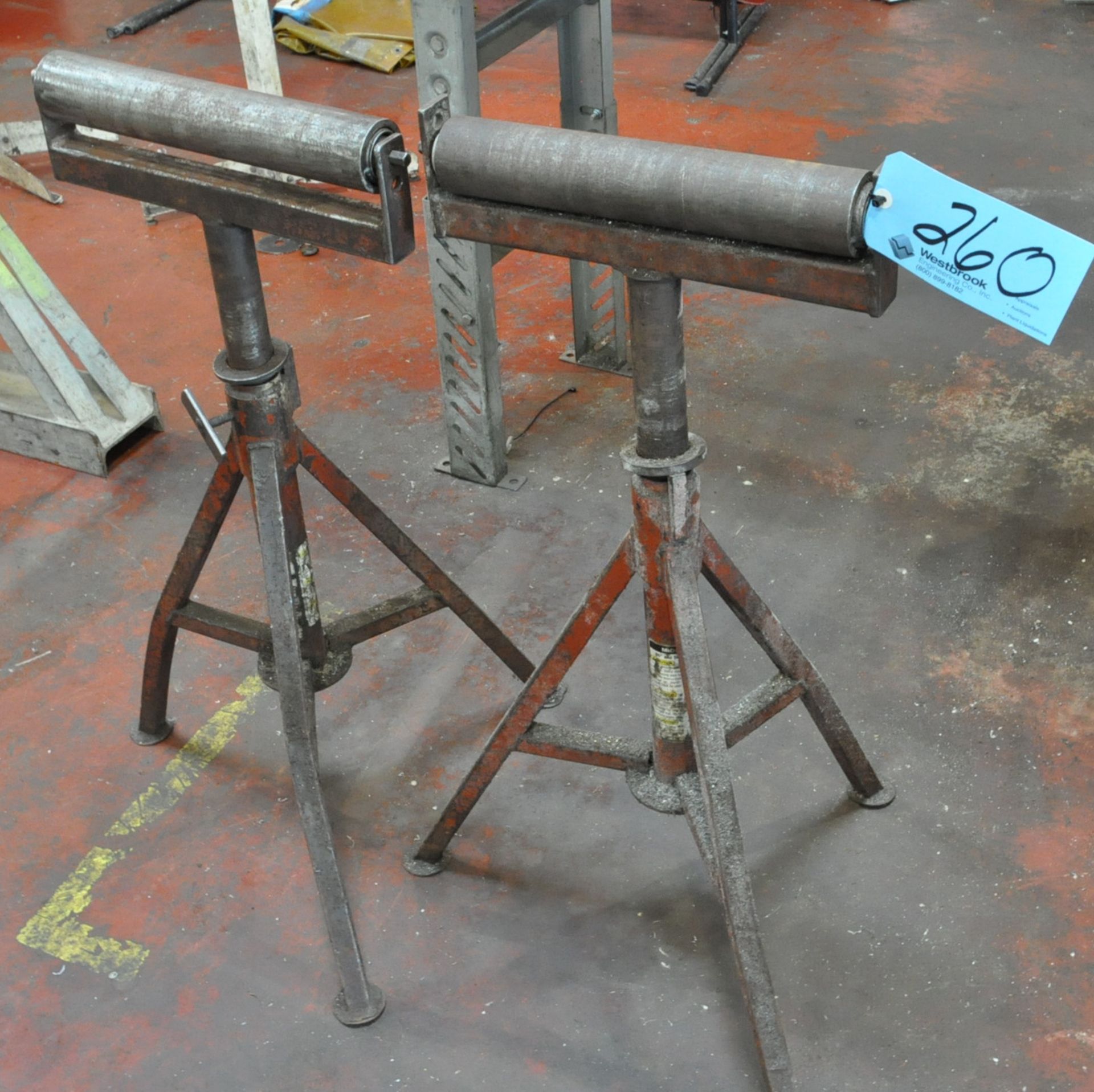 Pair 14" Adjustable Height Roller Feed Stands