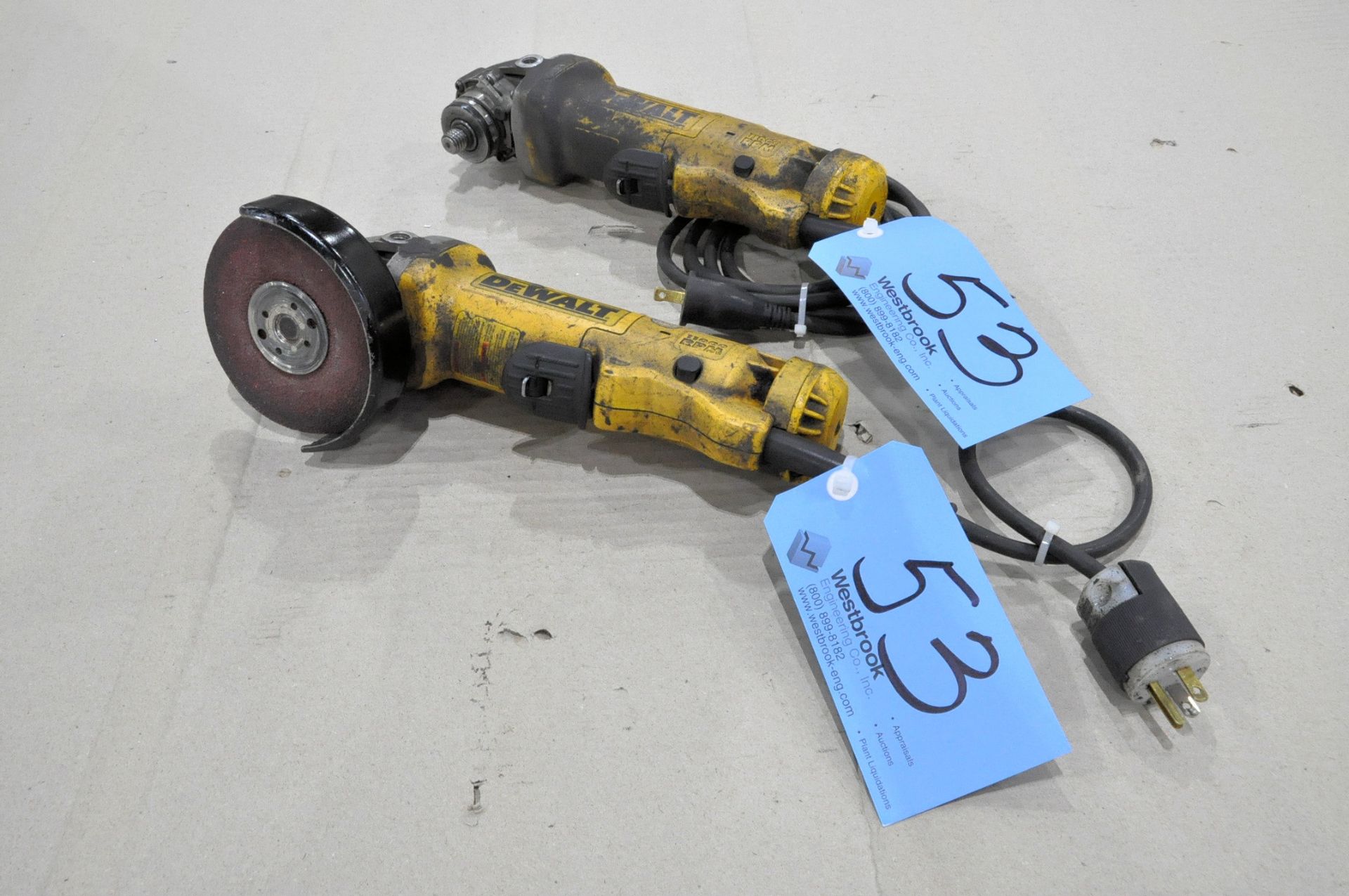 Lot-(2) DeWalt DWE402, 4 1/2" Angle Grinders