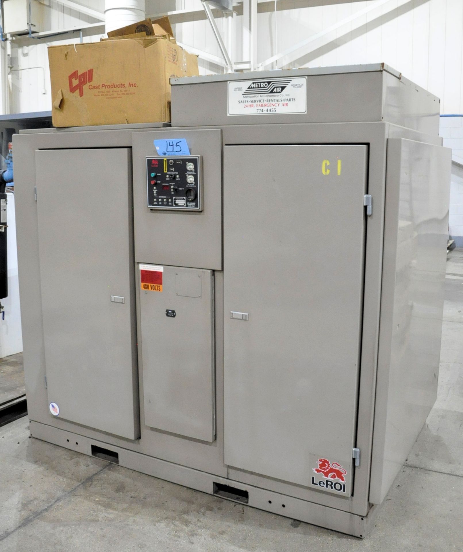 LeRoi Model WE75SSIIAH, 75-HP Rotary Screw Air Compressor, 100-PSI - Image 2 of 4