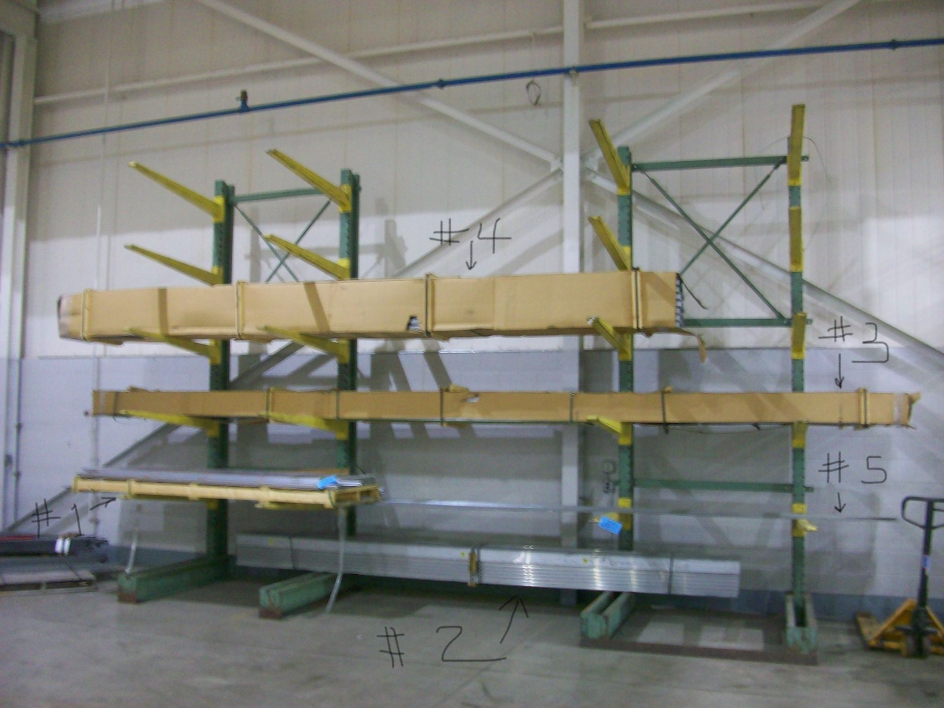 Lot-Aluminum Extrusion and Corrugated Galvanized Materials on (1) Rack, (Rack Not Included)