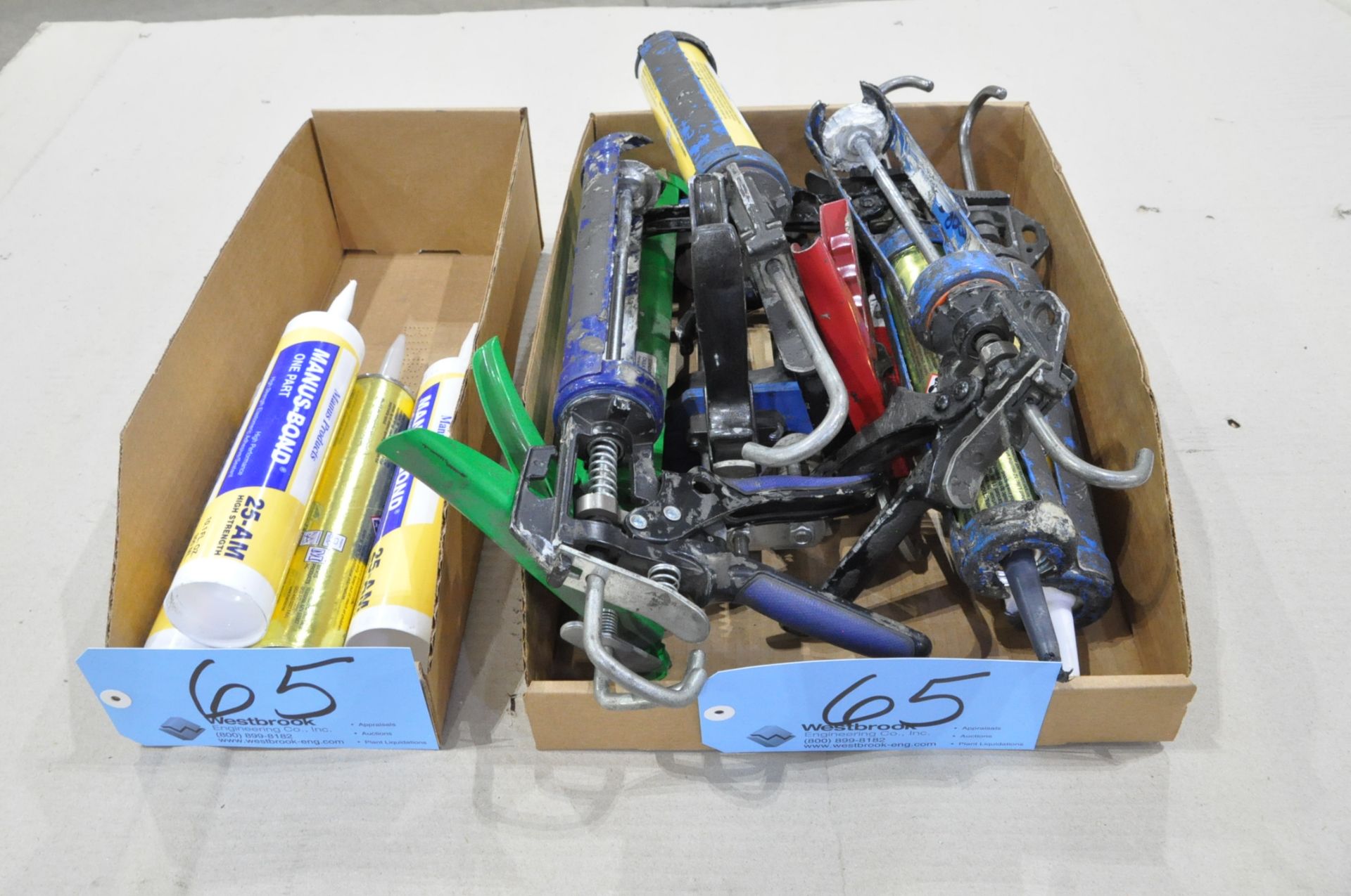 Lot-Caulk Guns and Adhesives in (2) Boxes