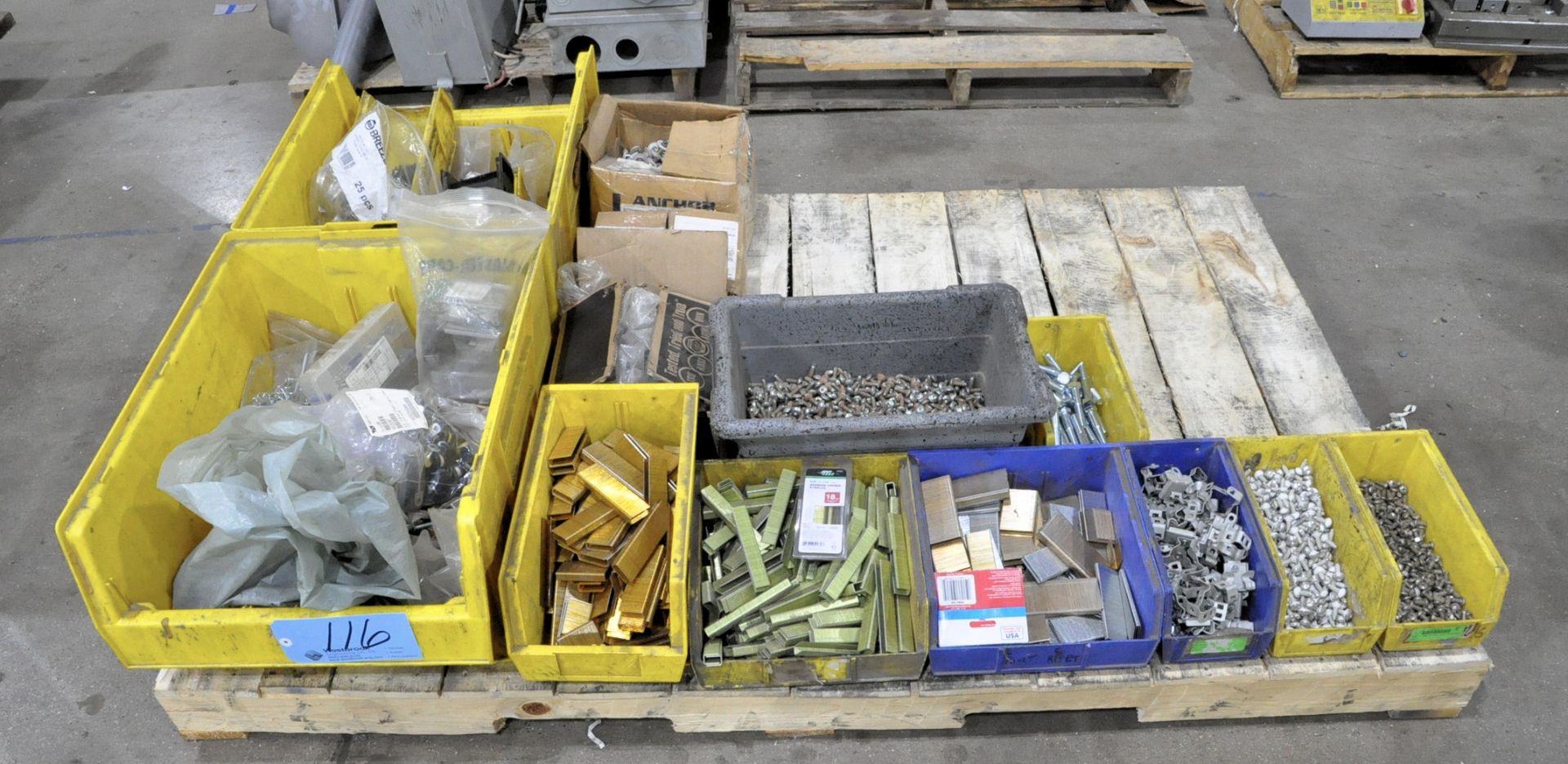 Lot-Box Staples, Bolts, Fasteners etc. on (1) Pallet