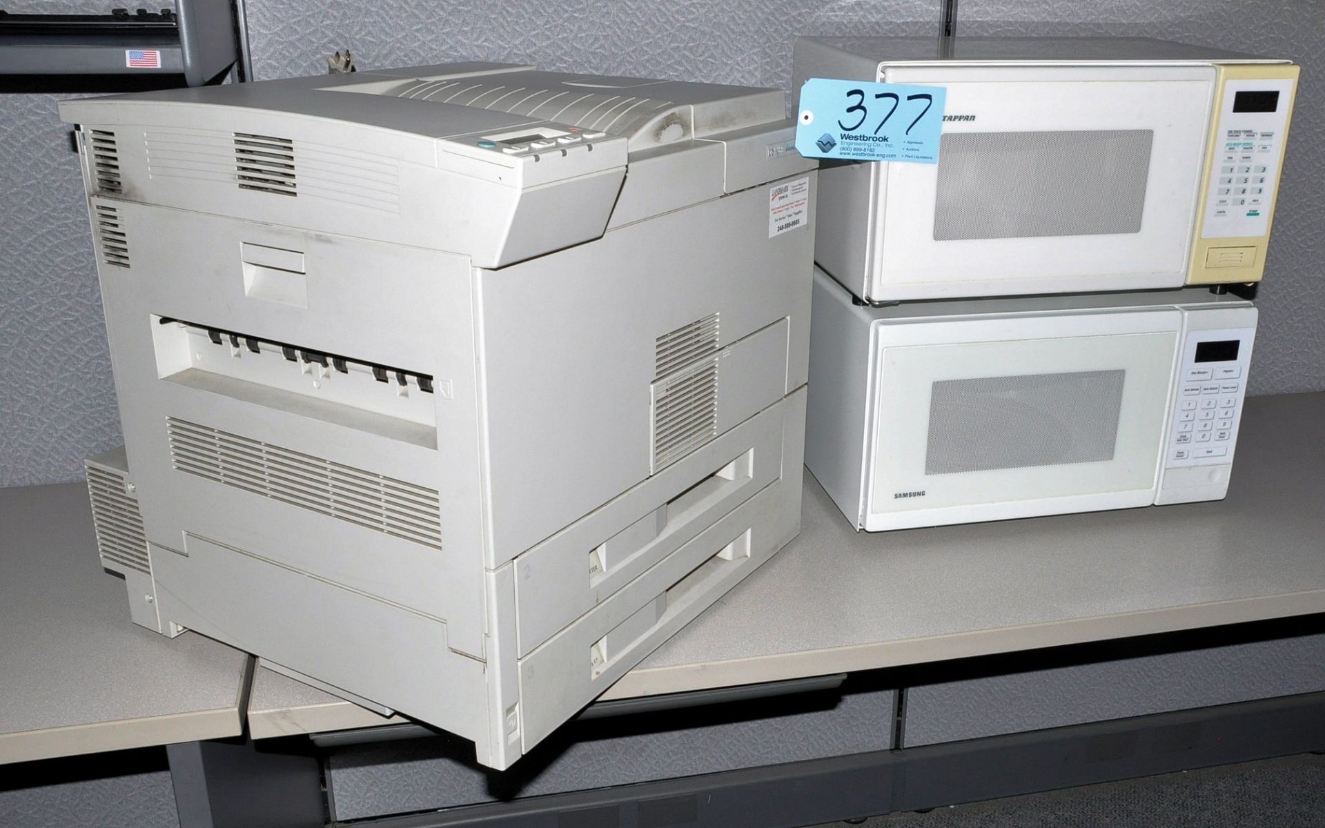 Lot-(1) HP Laserjet 8150 Printer and (2) Microwaves, (Office #110)