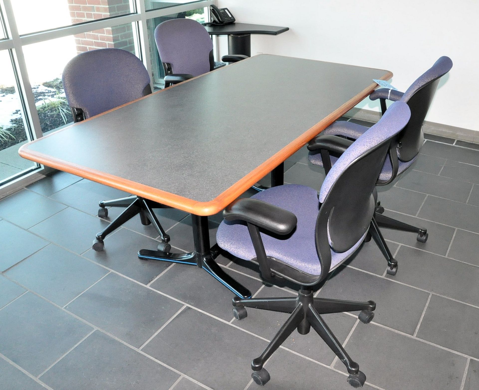 Lot-(1) 36" x 72" Conference Table with (4) Chairs, (No Phone),