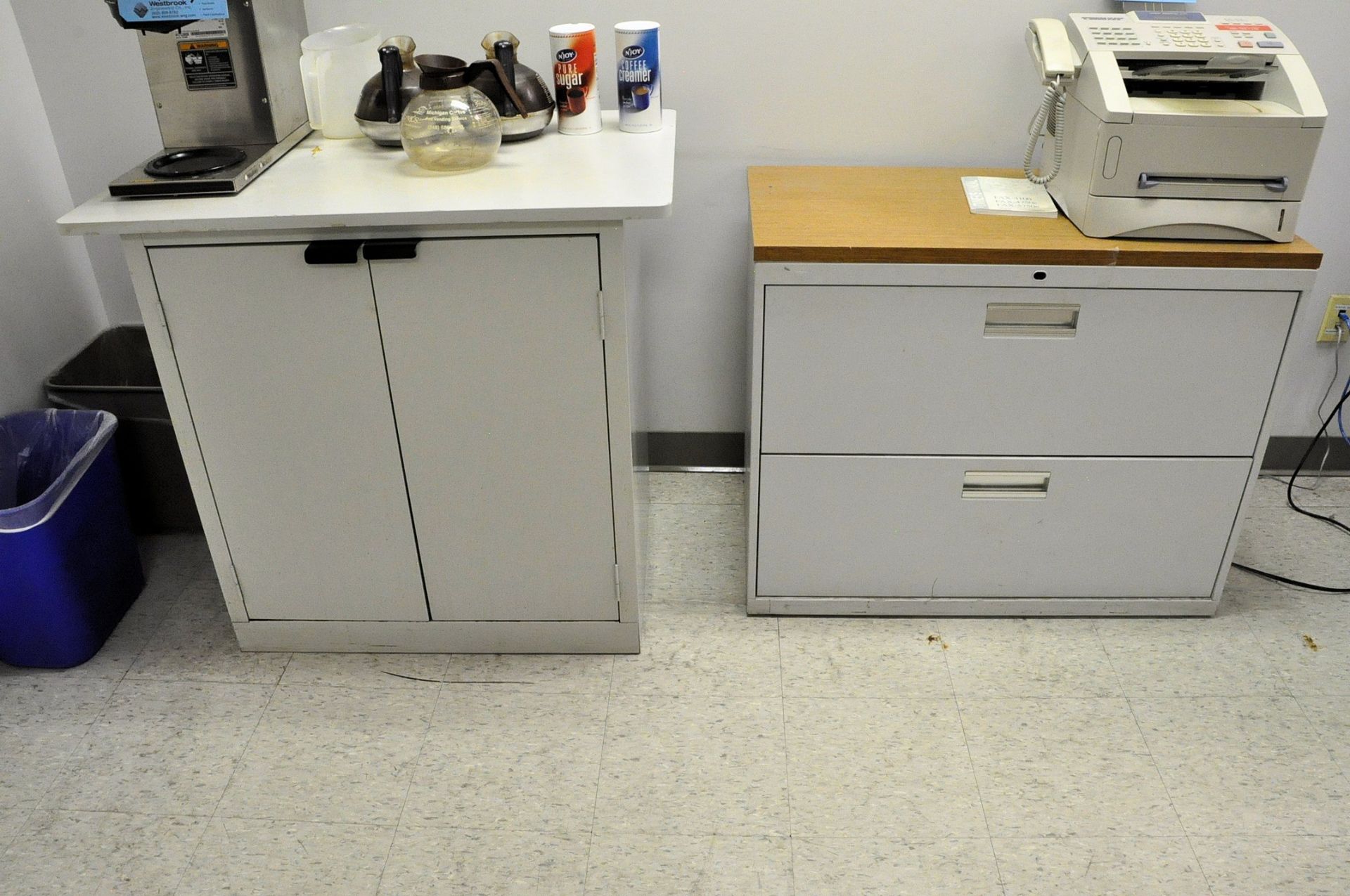 Lot-Work Table with Printer Supplies and Lateral File Cabinet in (1) - Image 2 of 3