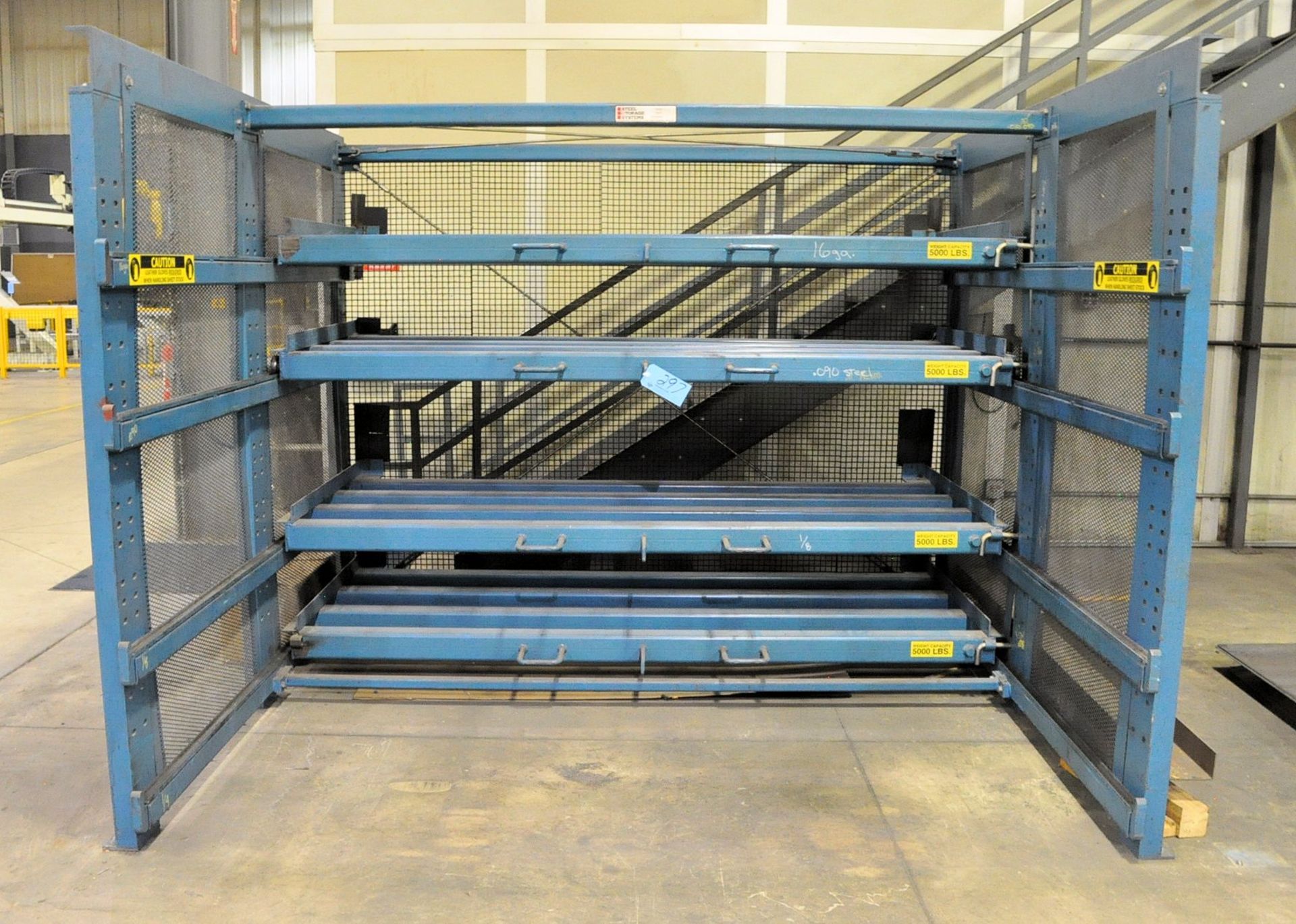 Steel Storage Systems Model 4H-48x96R ASF, 5,000-Lbs. Capacity, 4-Shelf Rolling Sheet Storage Rack