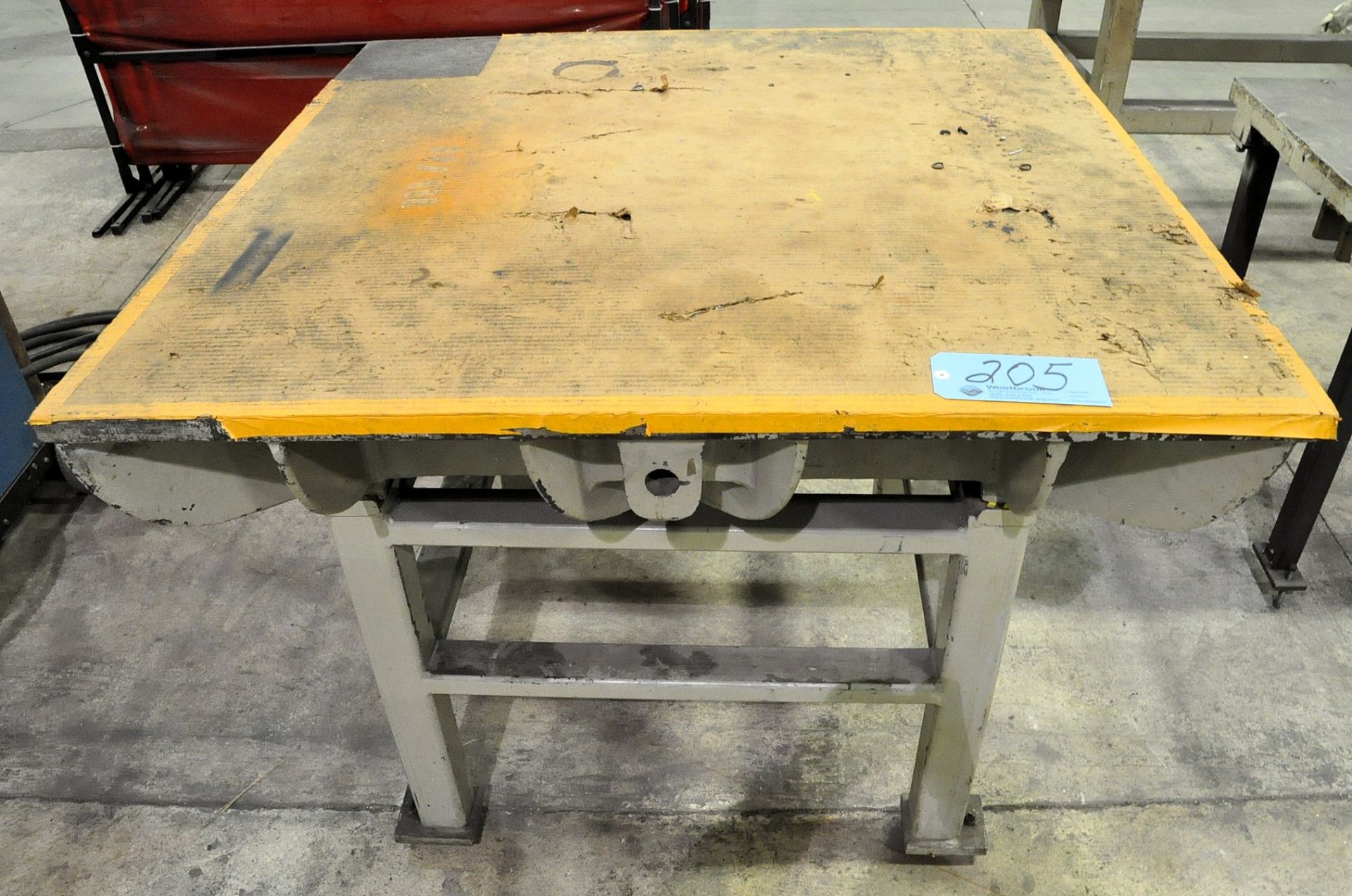 48" x 48" x 1" Cast Iron Surface Plate with Steel Stand