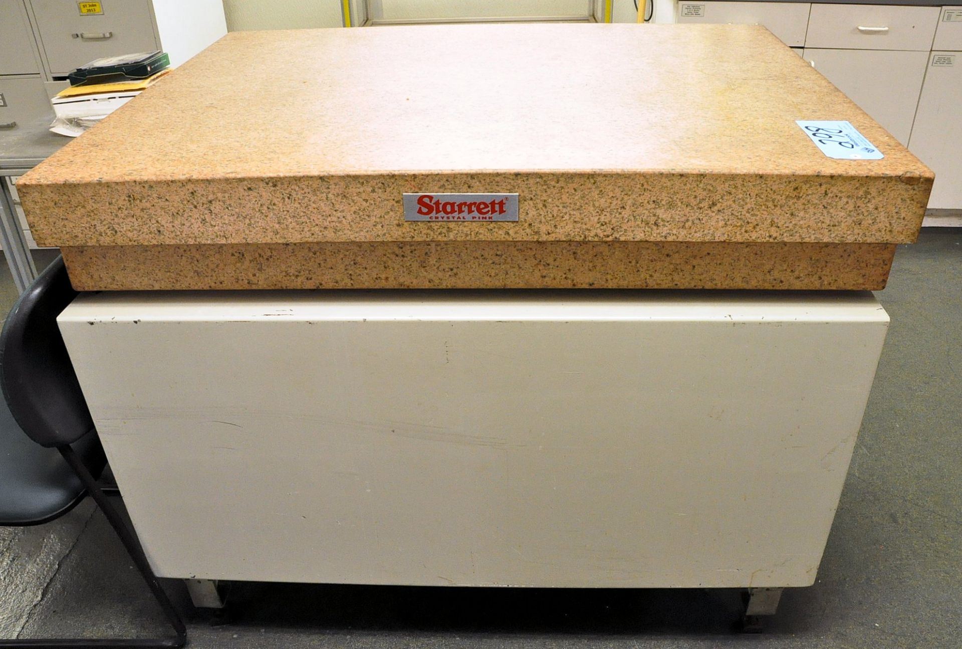 Starrett 36" x 48" x 8" 2-Ledge Pink Granite Surface Plate with Steel