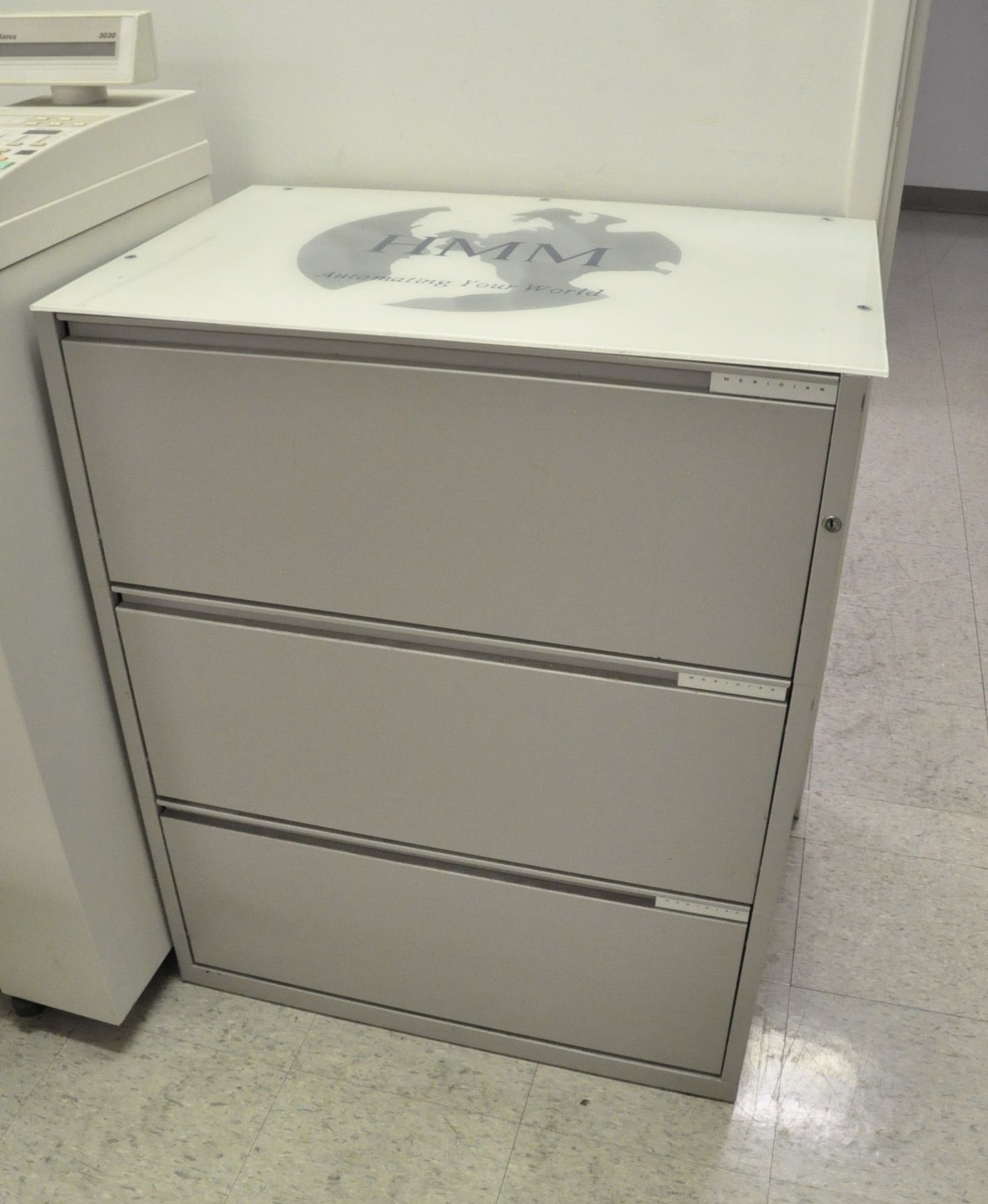 Lot-Work Table with Printer Supplies and Lateral File Cabinet in (1) - Image 3 of 3