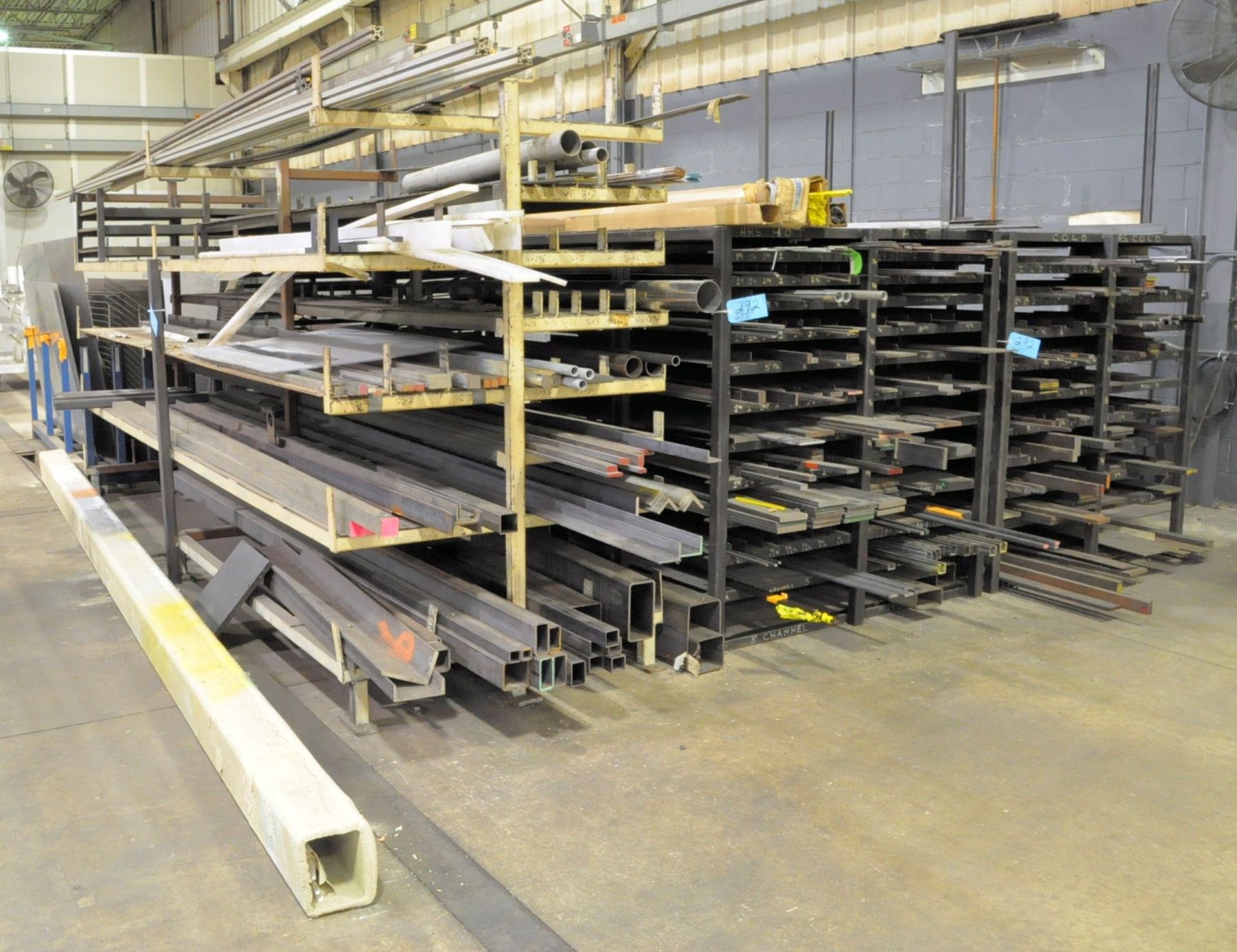 Lot-Structural Steel and Solid Stock on (4) Racks and Loose on the Floor, with Stands - Image 5 of 13