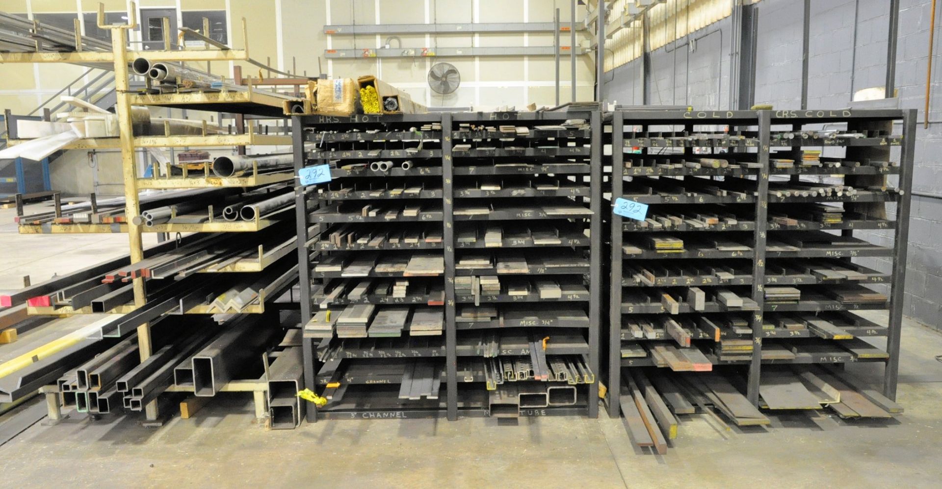 Lot-Structural Steel and Solid Stock on (4) Racks and Loose on the Floor, with Stands - Image 2 of 13