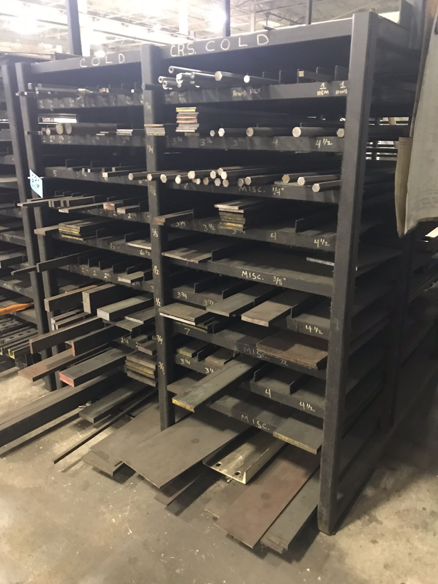 Lot-Structural Steel and Solid Stock on (4) Racks and Loose on the Floor, with Stands - Image 3 of 13