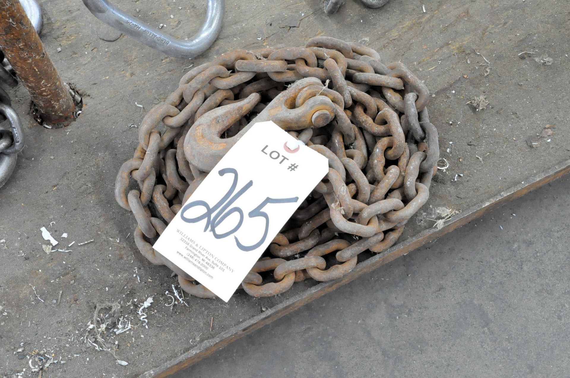 Lot-(1) 3/8" Link 2-Hook Chain Sling and (1) 3/8" Link 2-Hook Binder Chain - Image 2 of 2