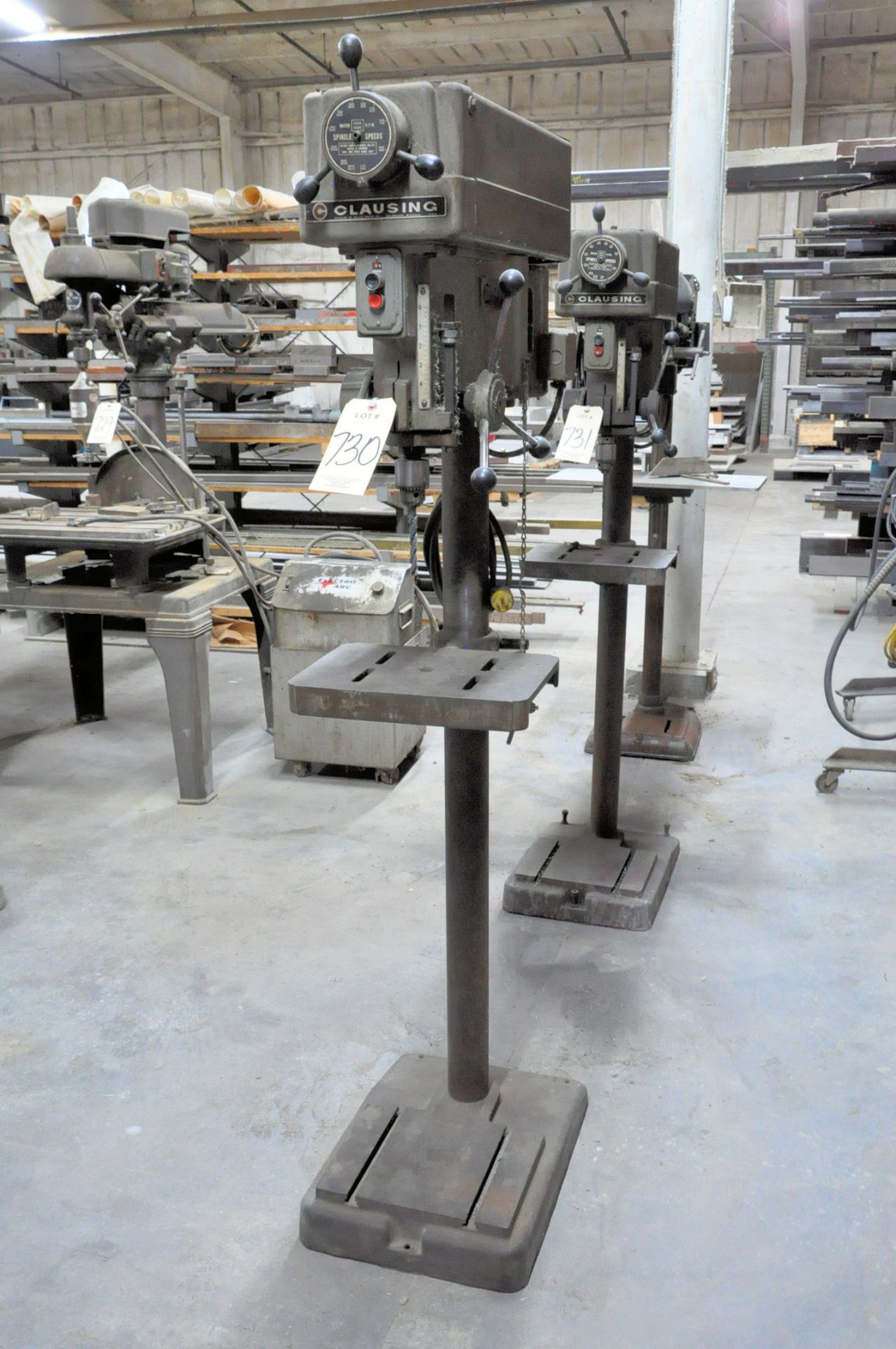 Clausing Model 1670, 15" Floor Standing Drill Press, S/n 517506, 14" x 10" Work Surface