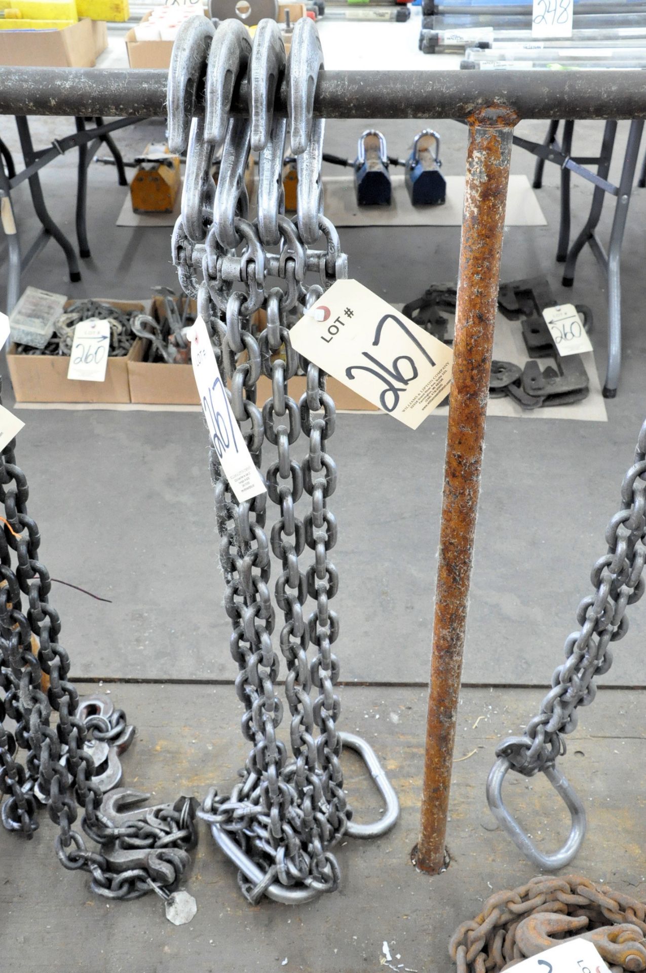 Lot-(2) 3/8" Link 2-Hook Chain Slings
