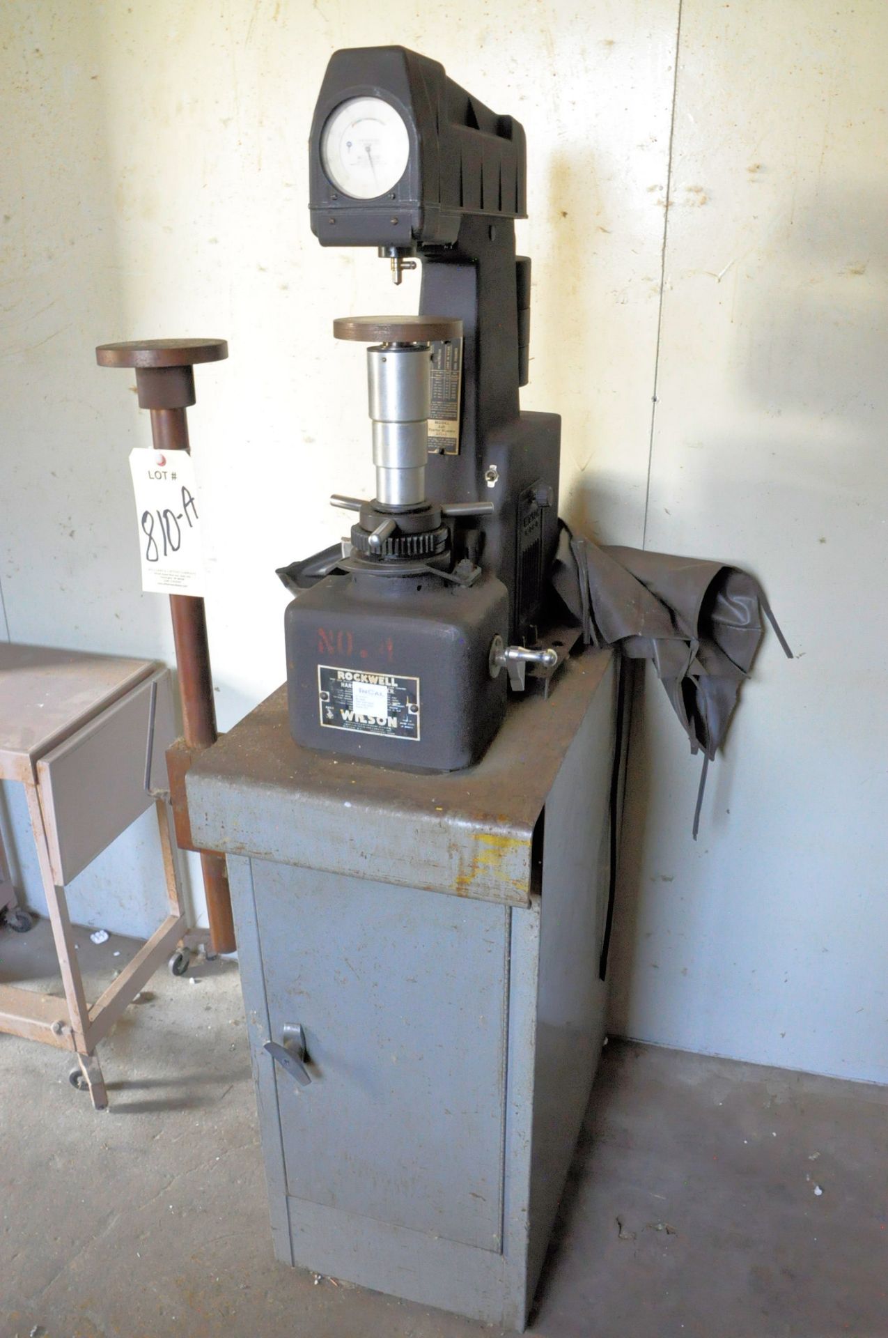 Rockwell Wilson Model 3JR, Bench Top Hardness Tester, S/n 10149, with Cabinet Base
